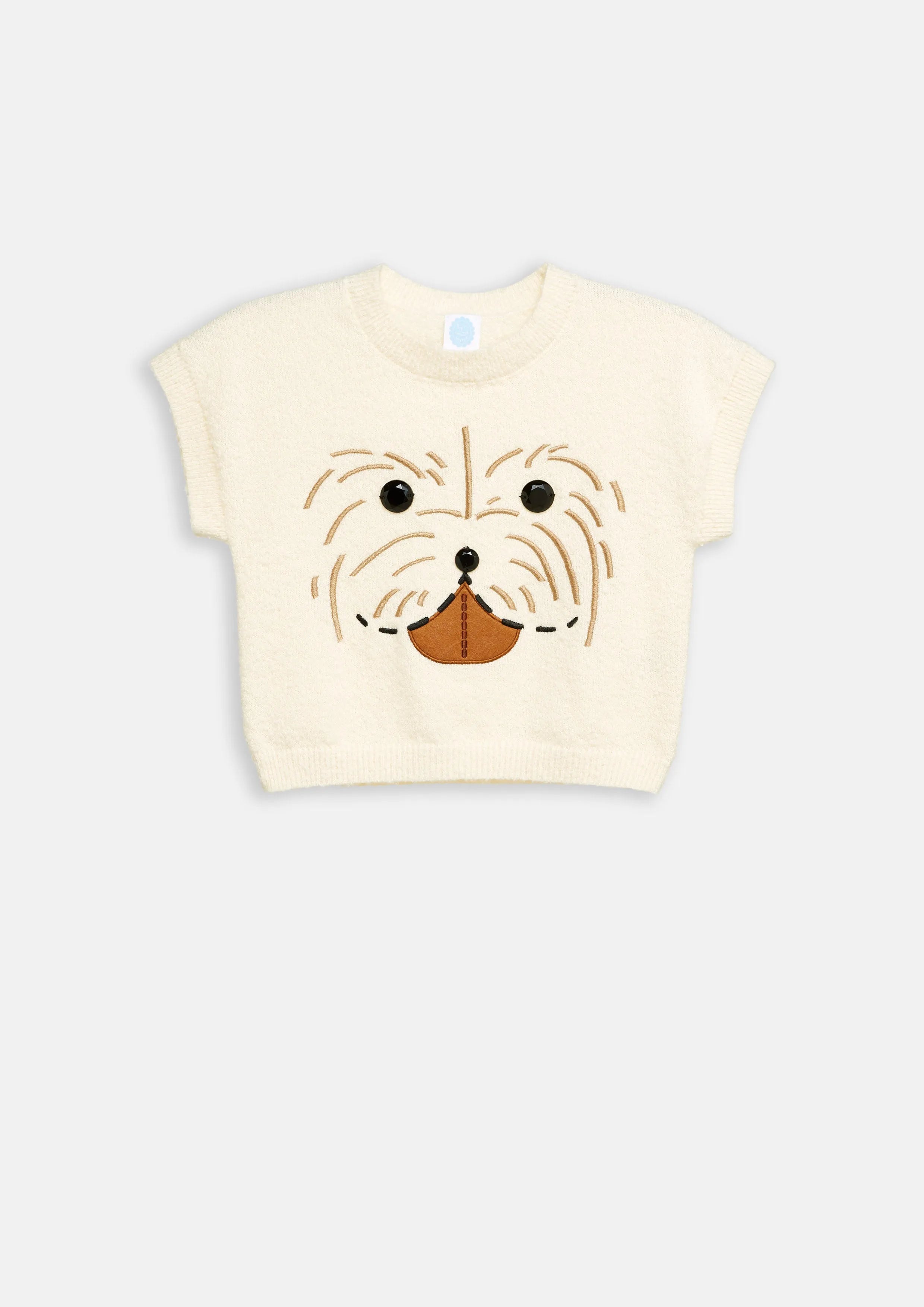 Mini Happy Pup Knit Top For Girls The Canine Whisperer