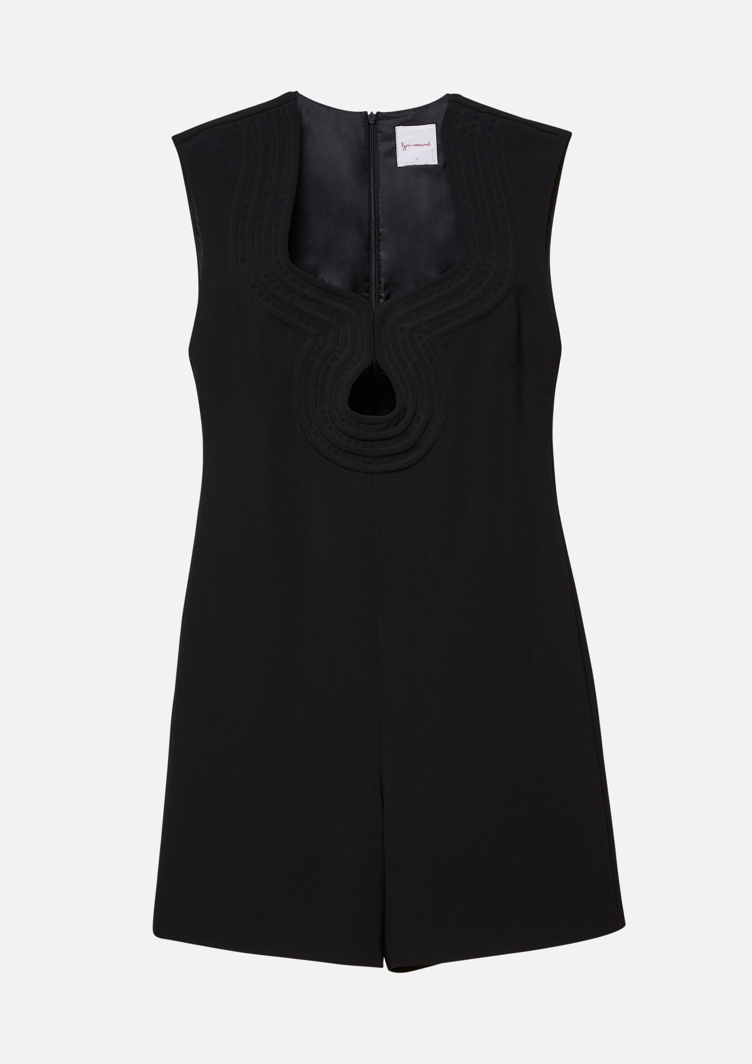 Abstract Cutout Sleeveless Midi Sheath Dress