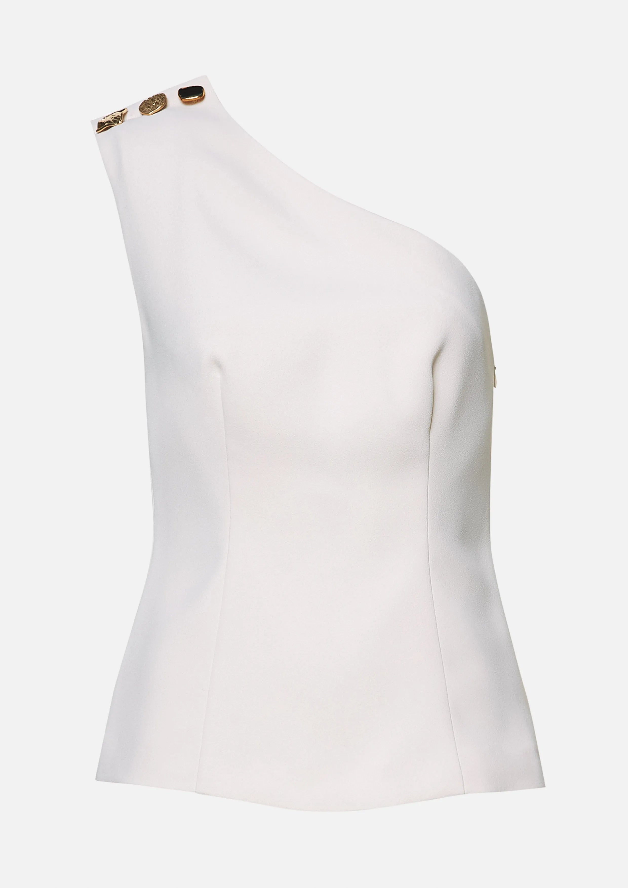 Gold Tone Hardware One-Shoulder Top