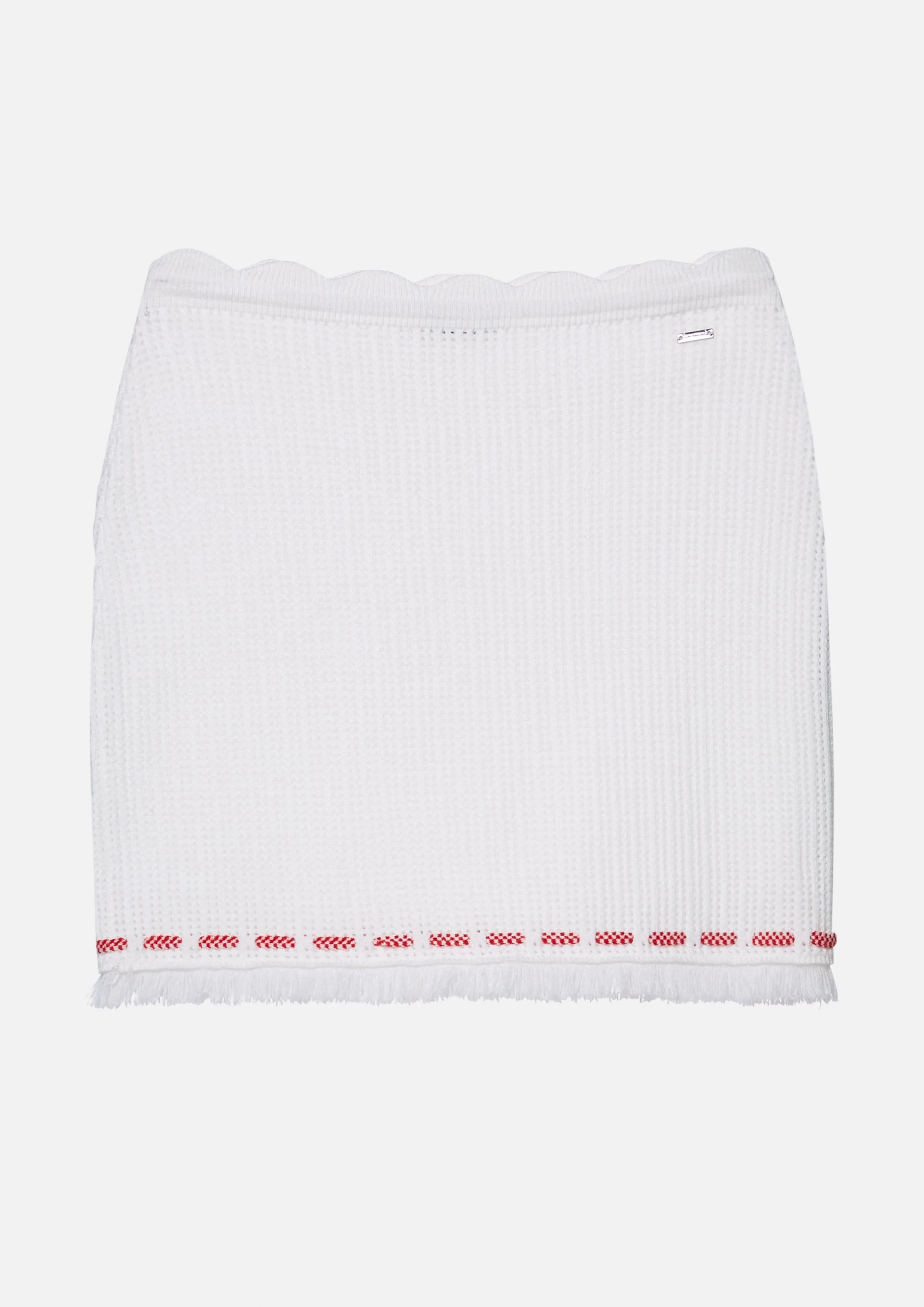 Fringed Trim Knit Mini Skirt American Born Chinese