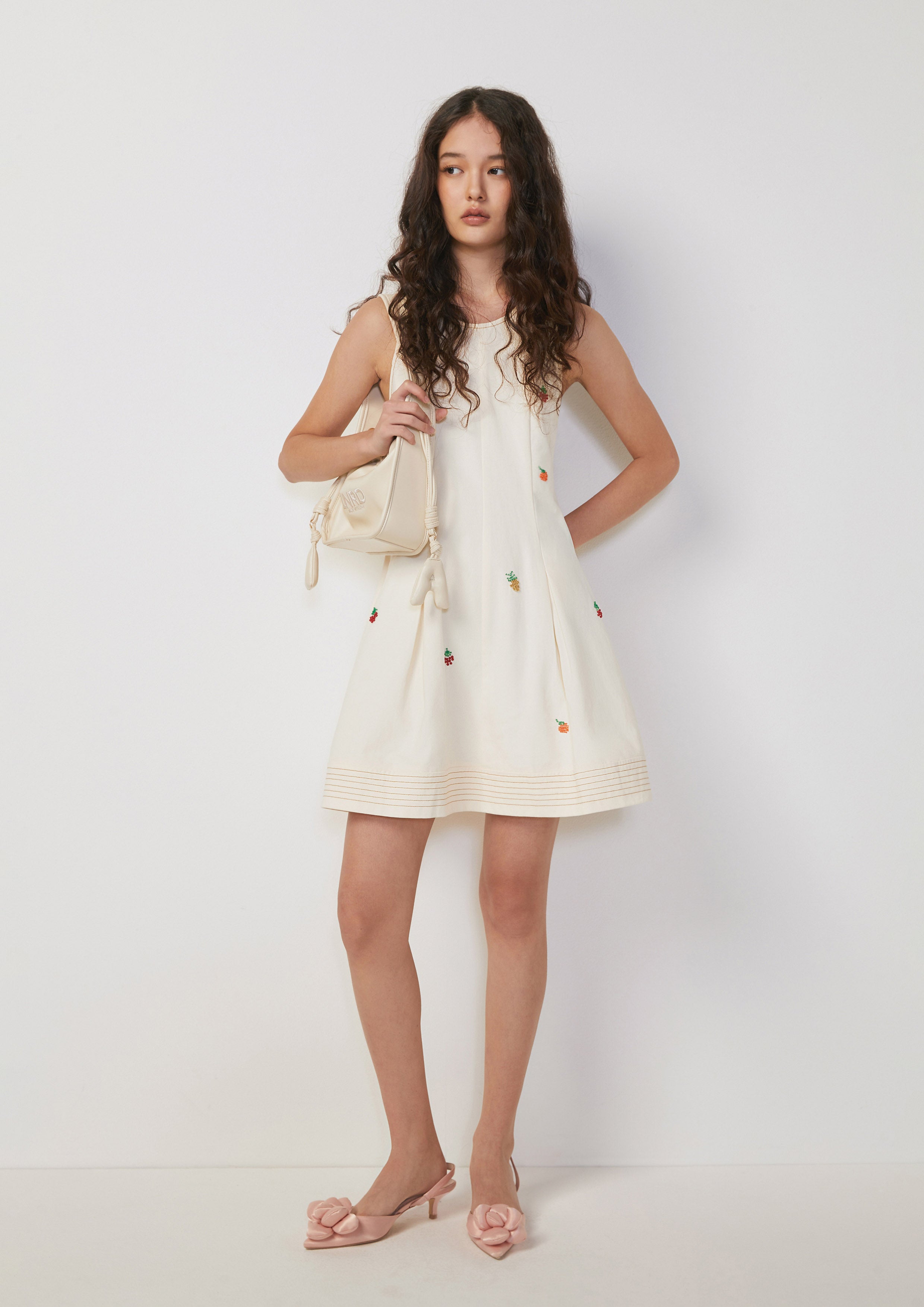 Fruity Embroidered A-Line Mini Dress Fruity Whimsical