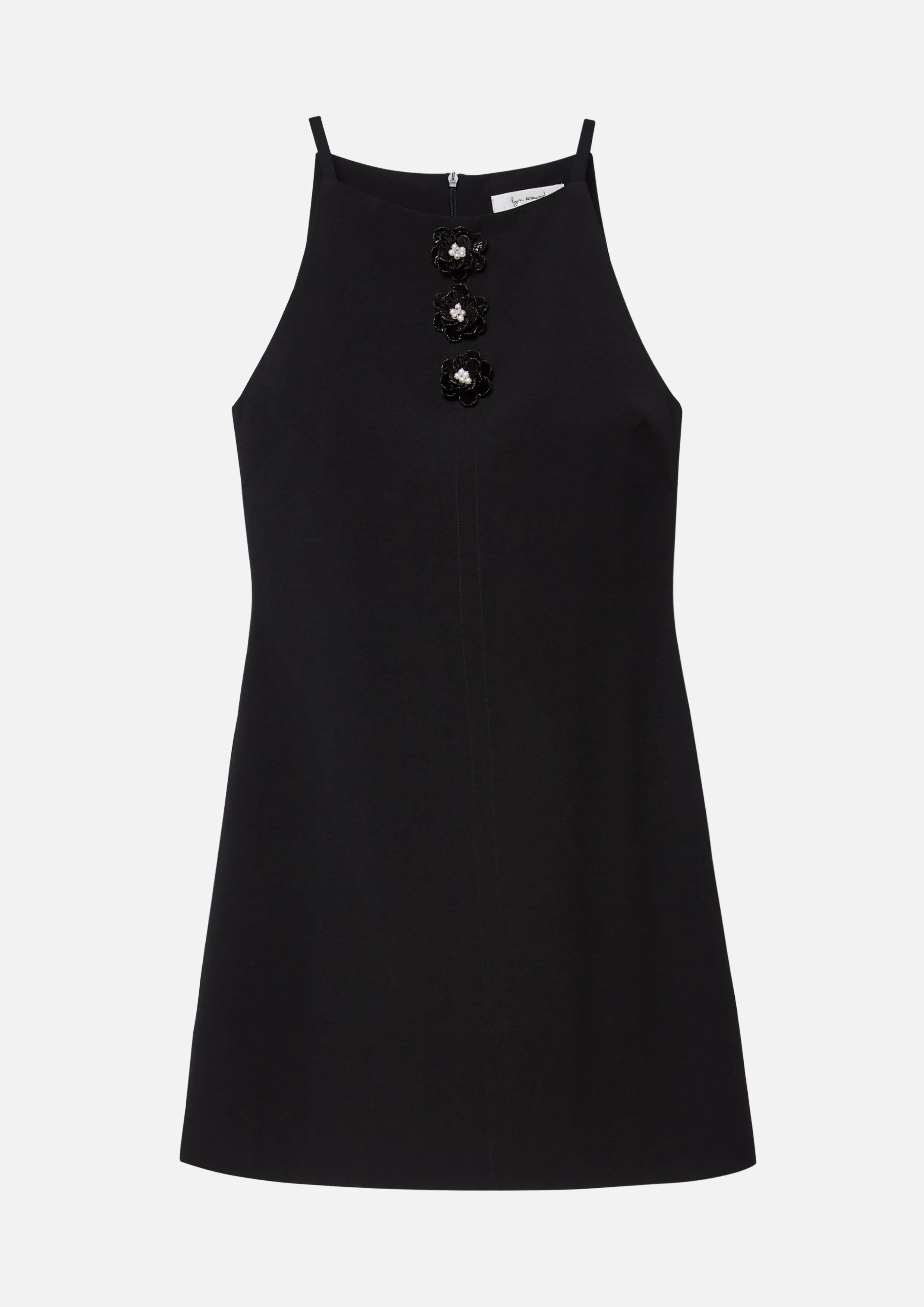 Flower Button Sleeveless Mini Dress Pas De Deux