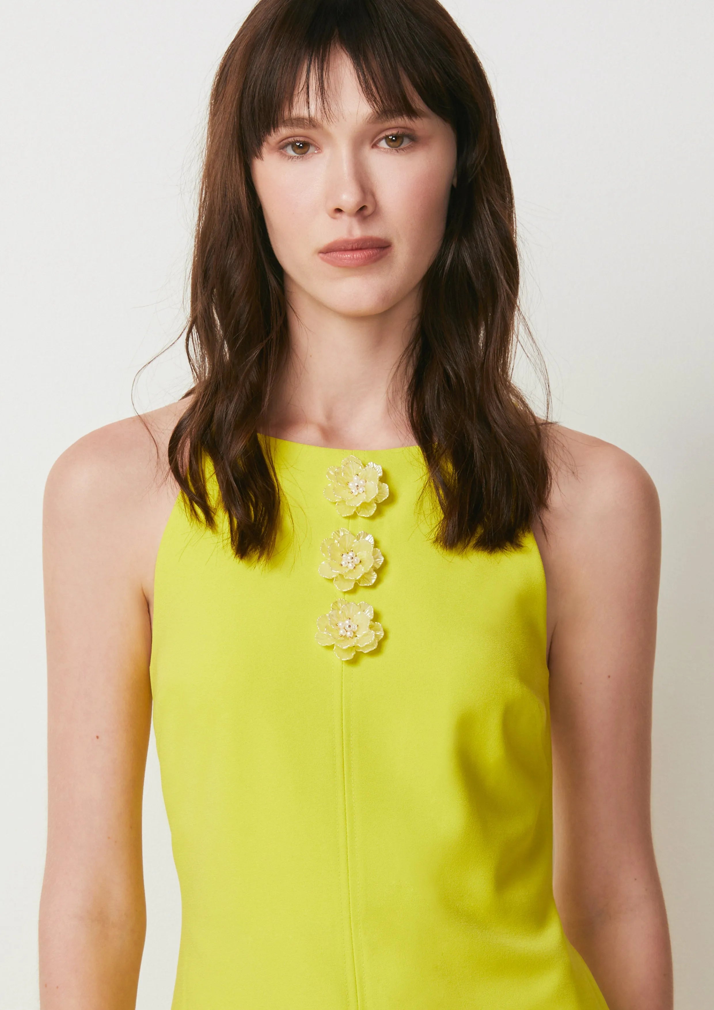 Flower Button Sleeveless Mini Dress Pas De Deux