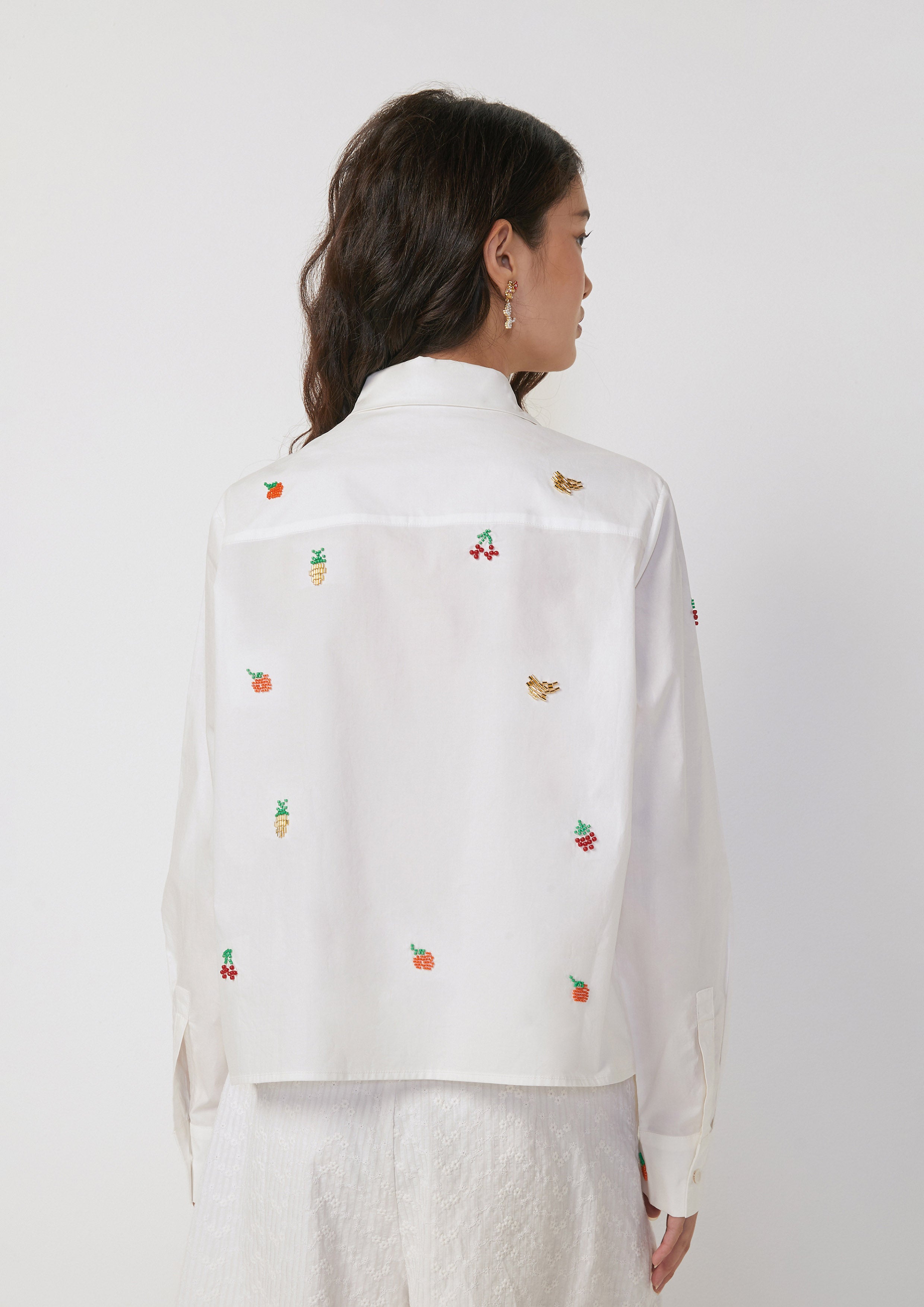 เสื้อเชิ้ต ปักผลไม้ Fruity Whimsical