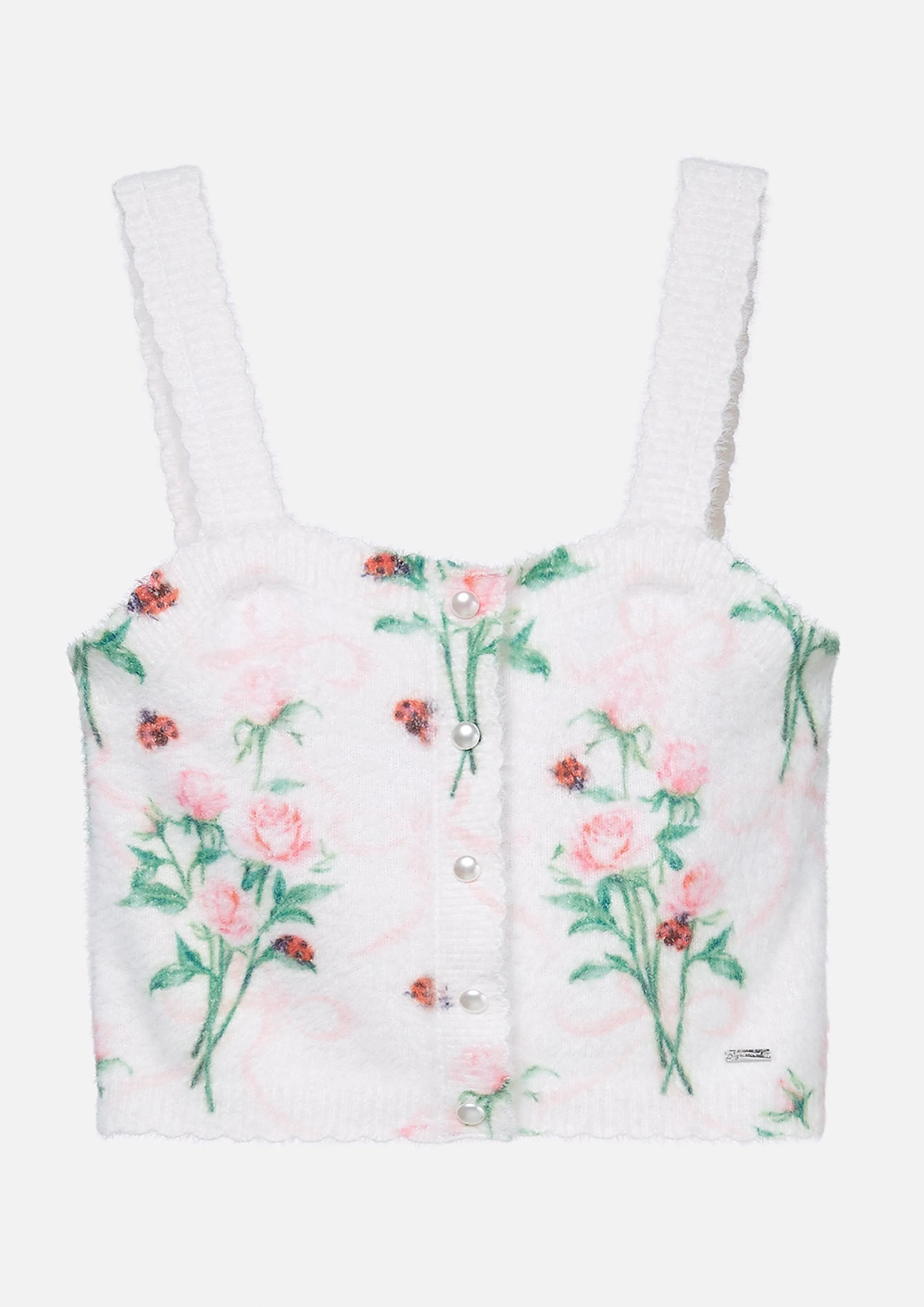 Ladybugs Flower Fur Crop Top American Born Chinese