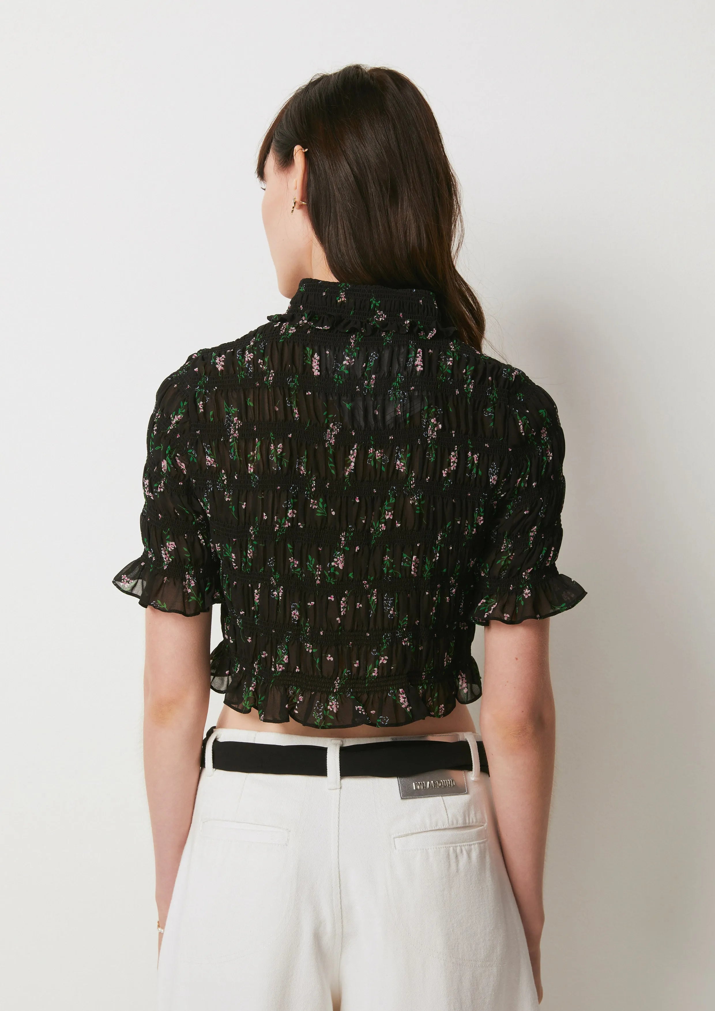 Midnight Garden Crop Top Romantic Rosy