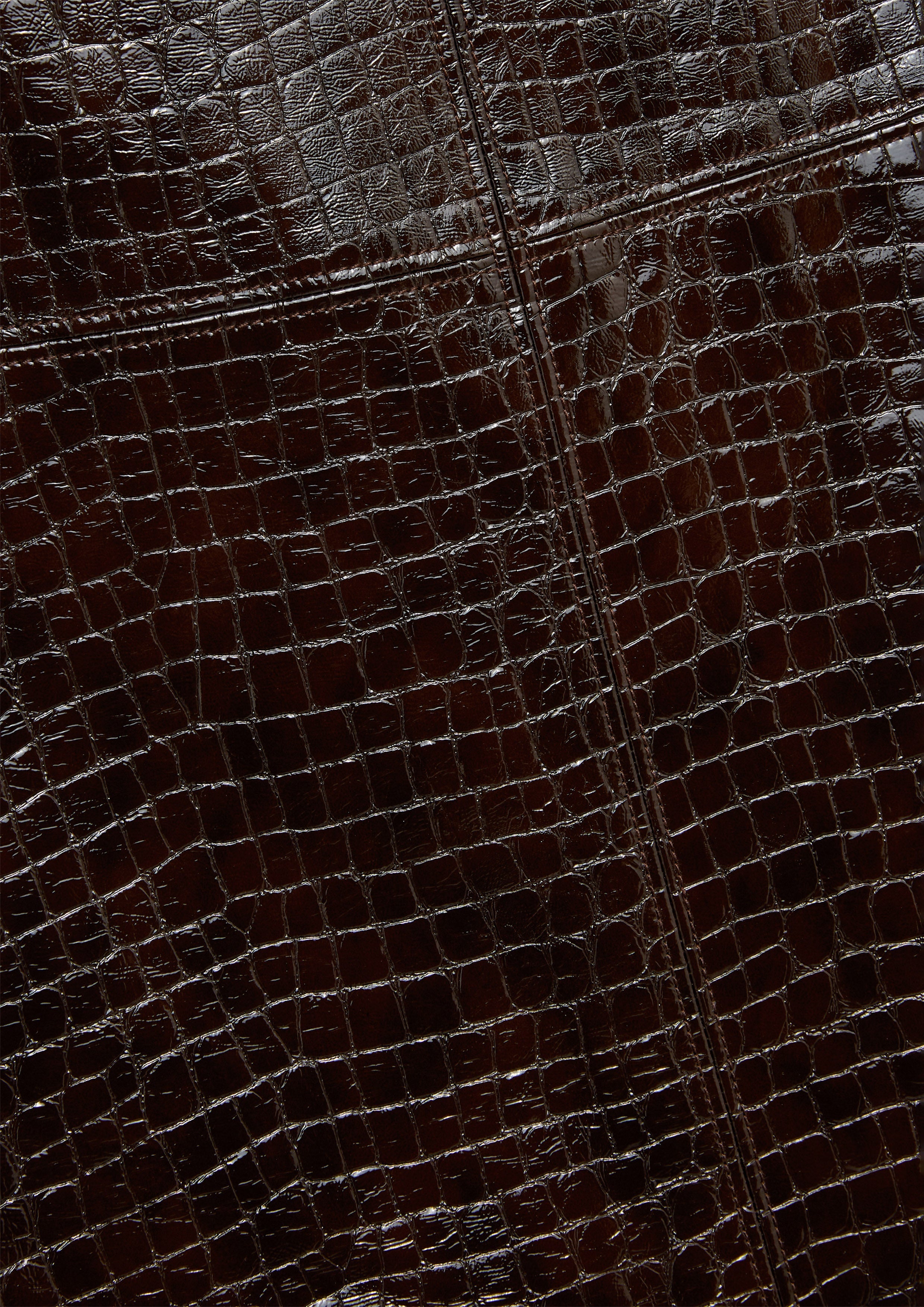 Crocodile Embossed Mini Skirt Gladiator
