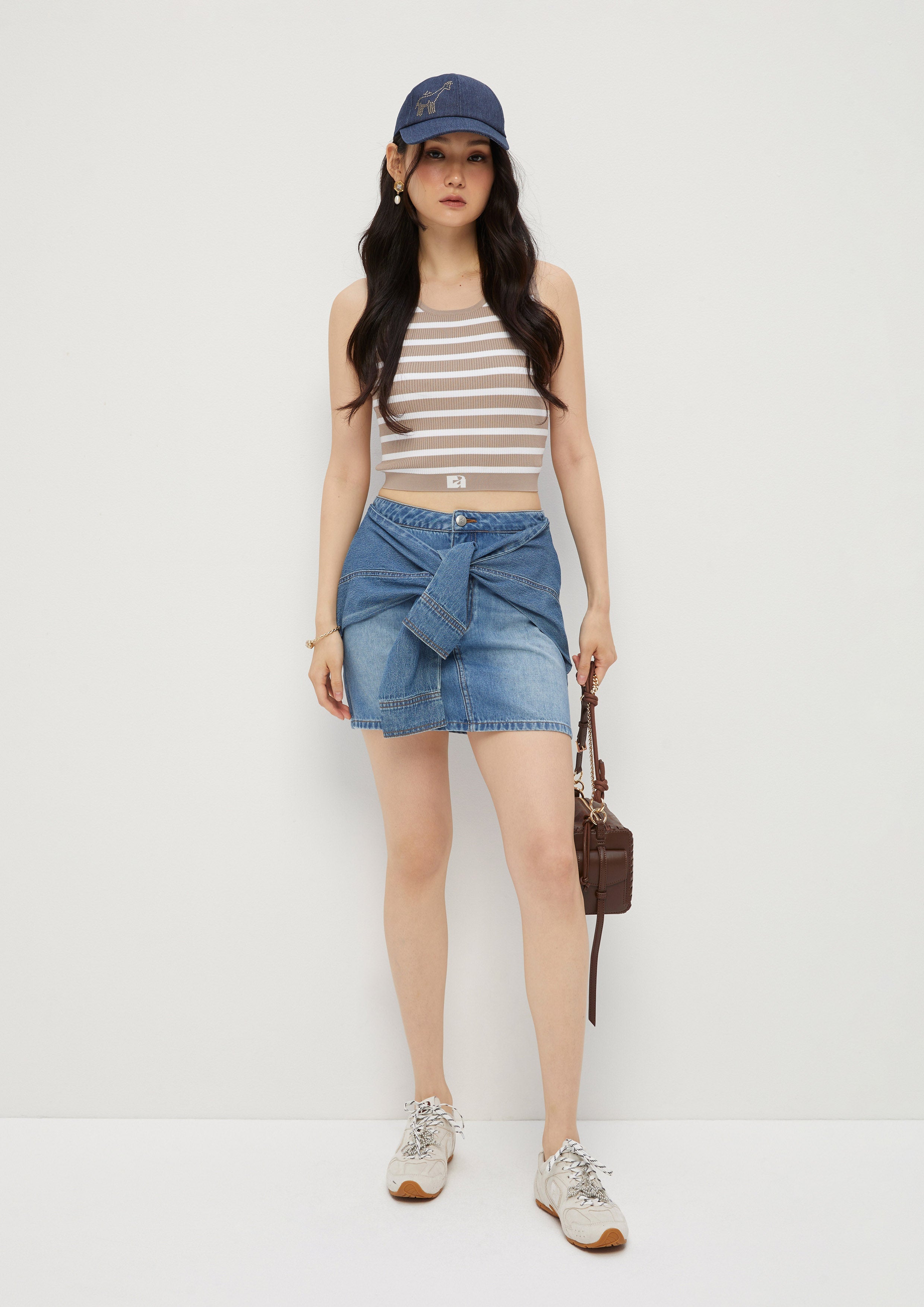 Denim Mini Skirt With Sleeve Don't Call It Cute