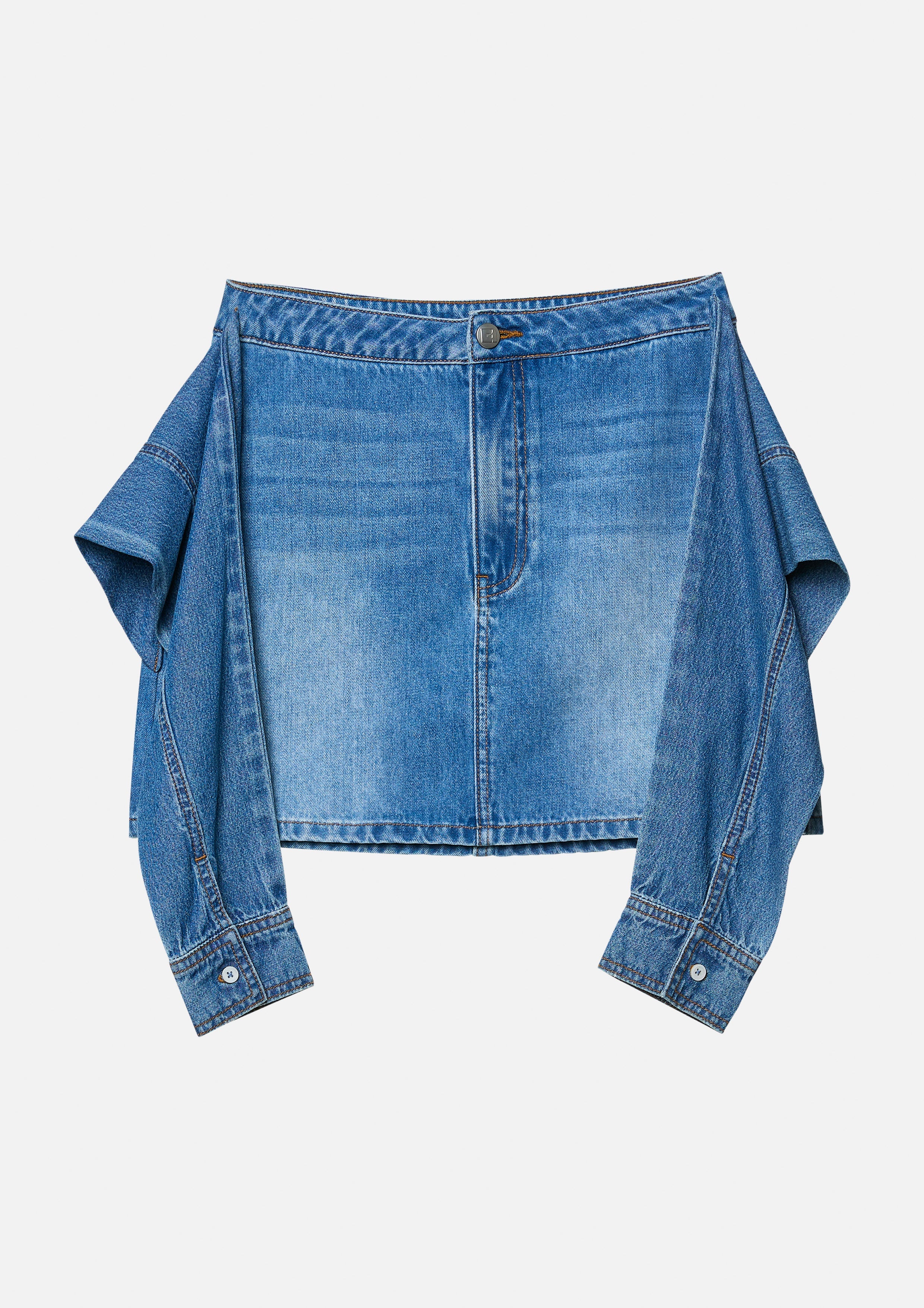 Denim Mini Skirt With Sleeve Don't Call It Cute