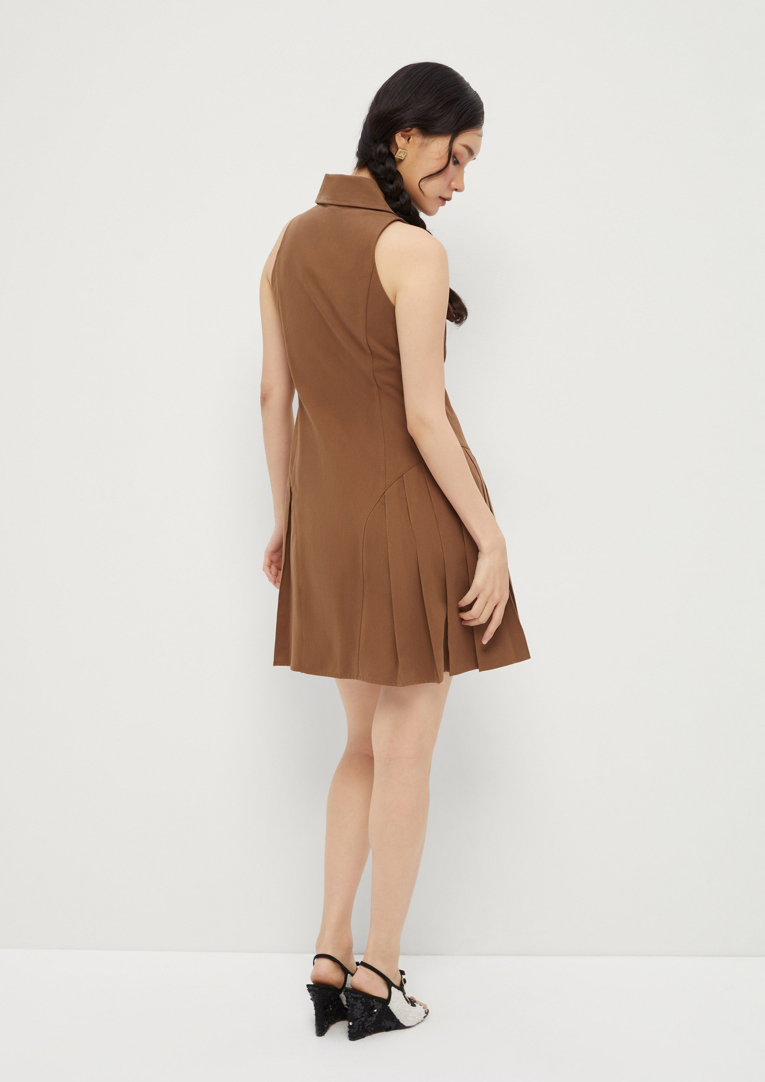 Pleated Skirt Dress Amid Bloom And Savannah