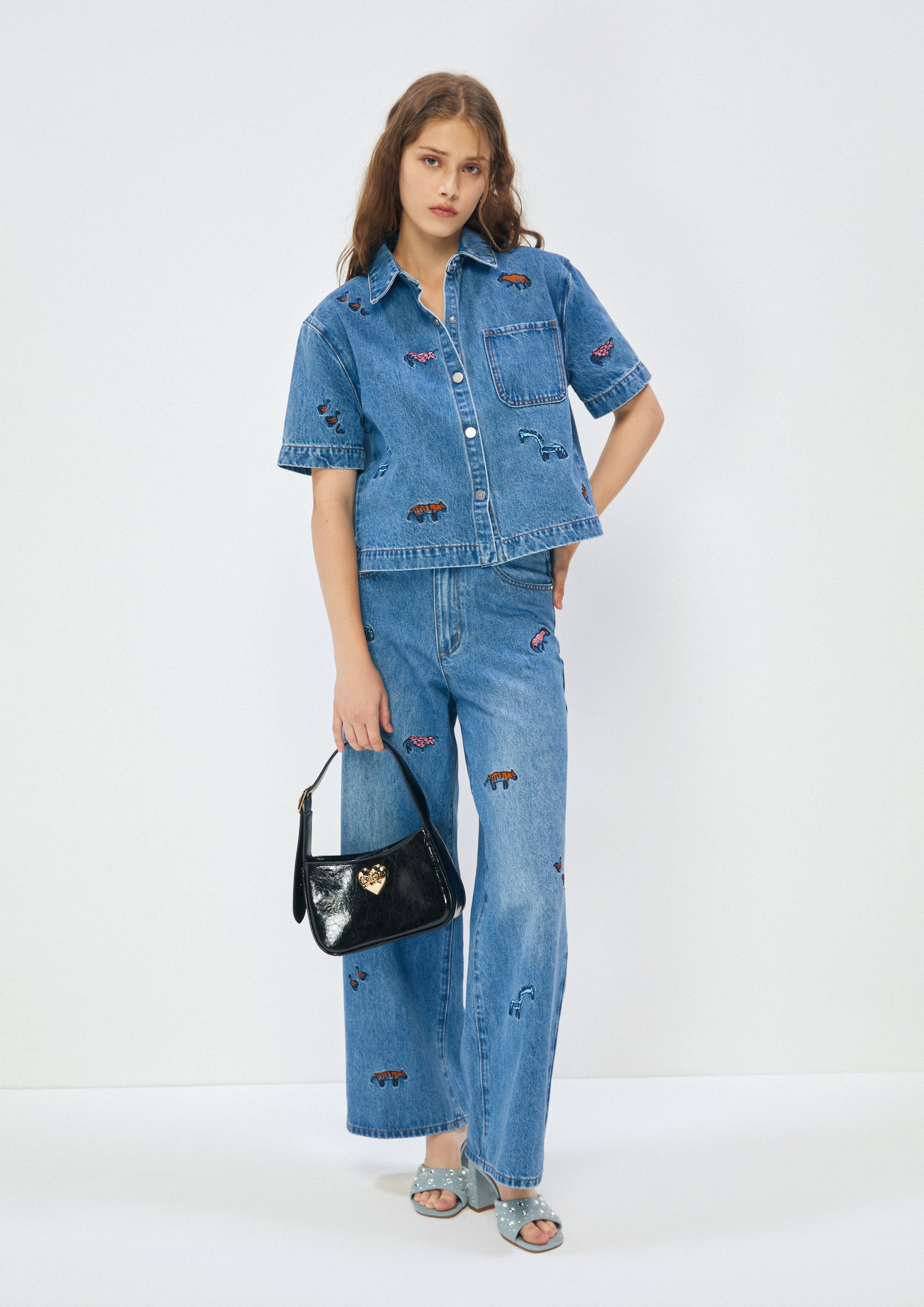 Animal Embroidery Denim Top Africa's Finest