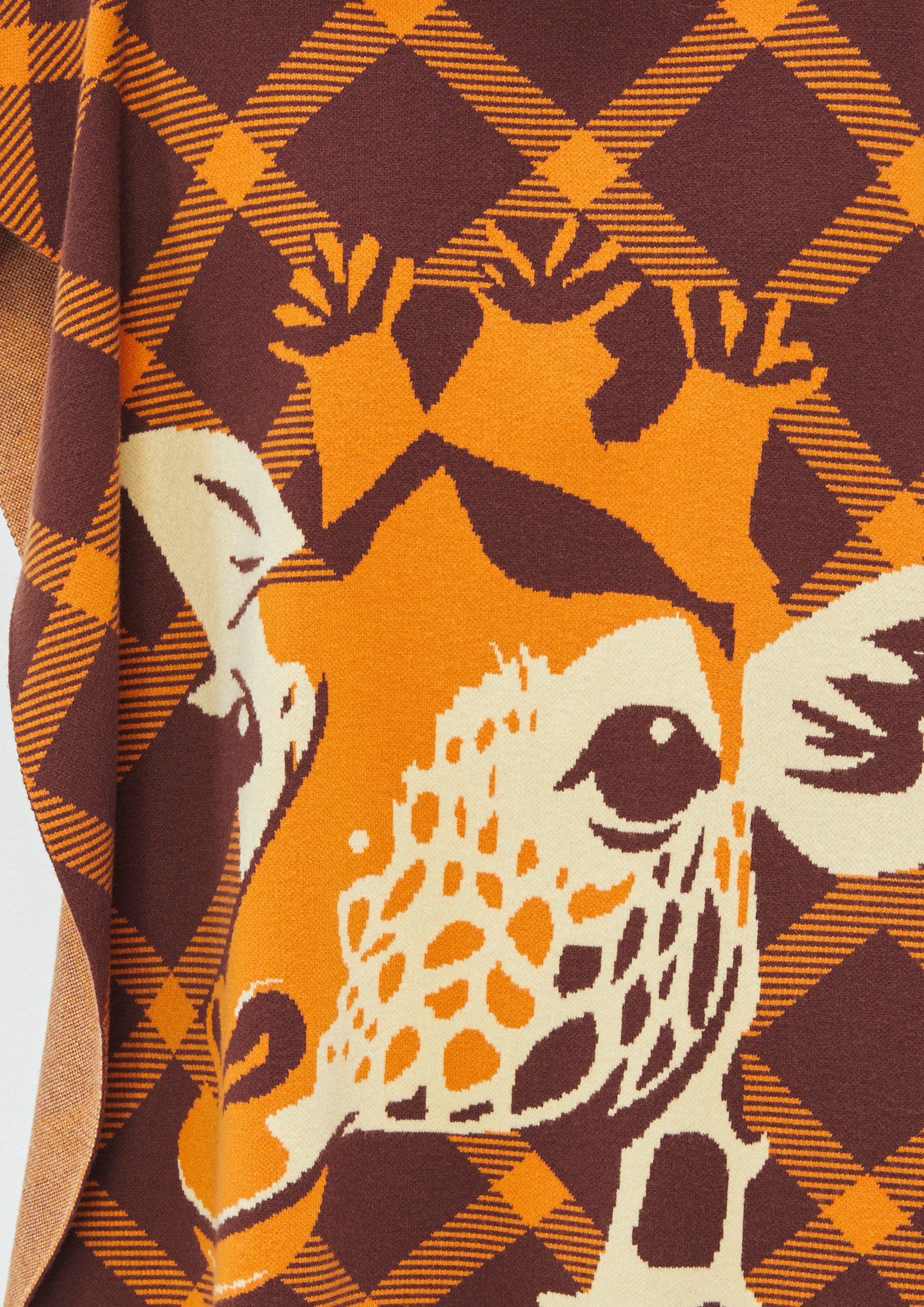 Giraffe Check Knit Poncho Top