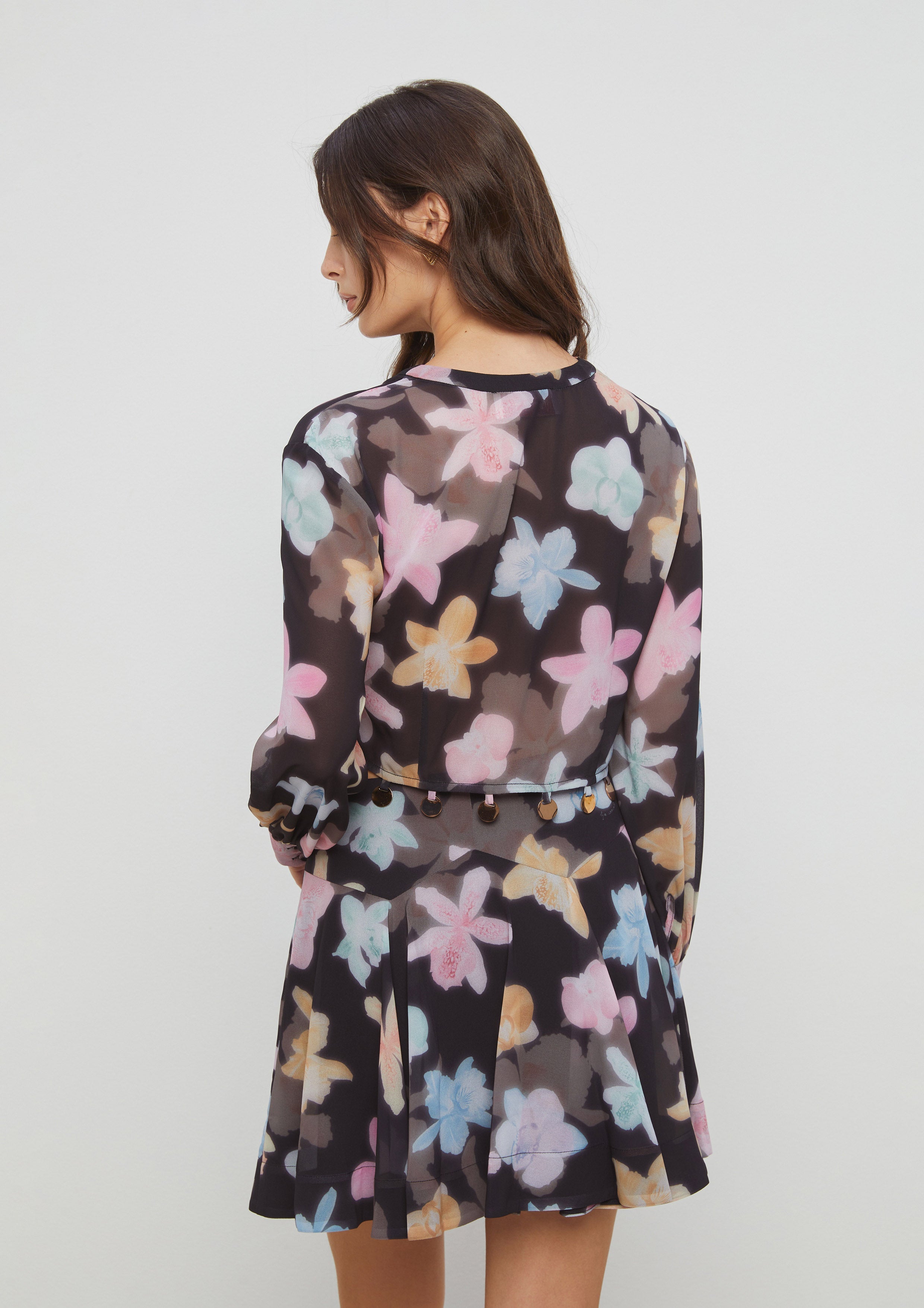 Floral Print Long Sleeve Top Eclipse Garden