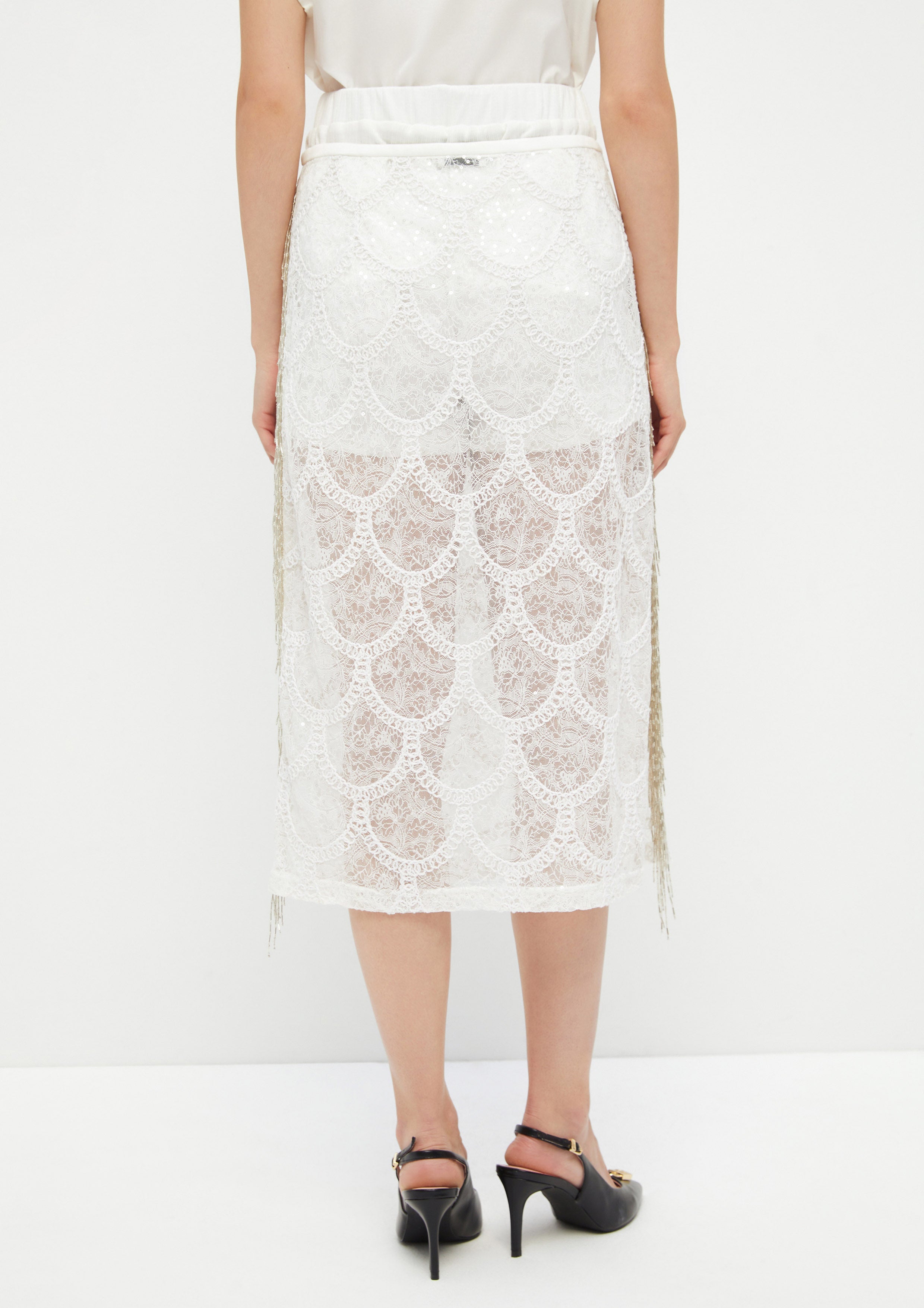 Midi Lace Skirt With Beads Ndoto Field