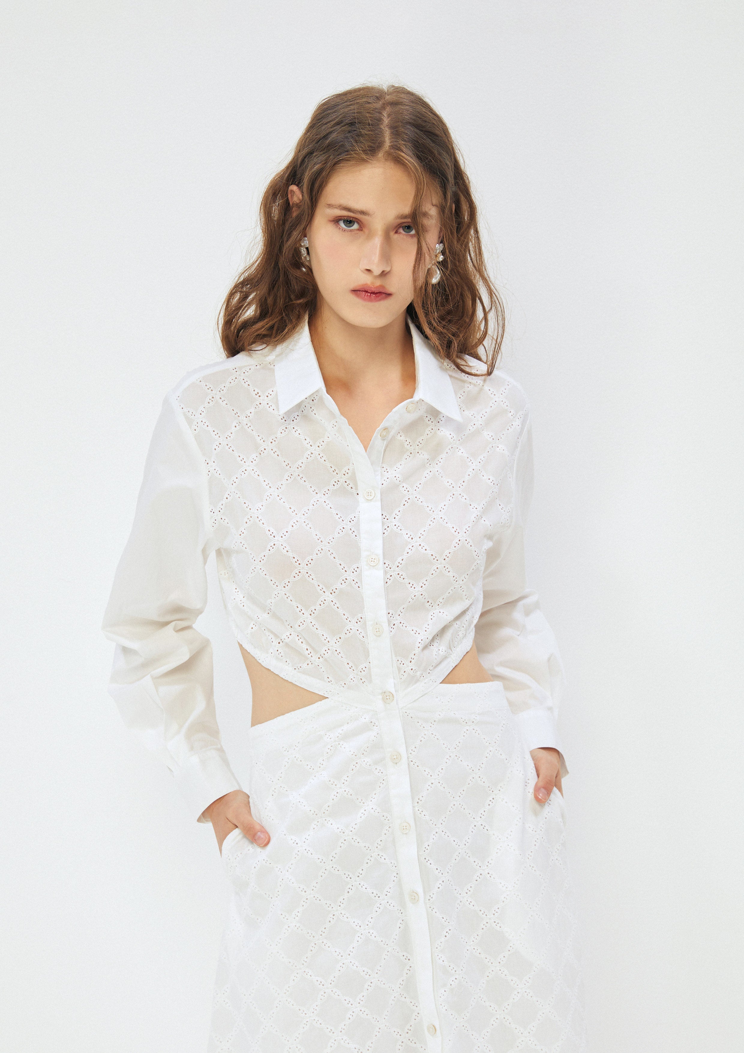 Eyelet Waist Cut-Out Dress Adventure Awaits