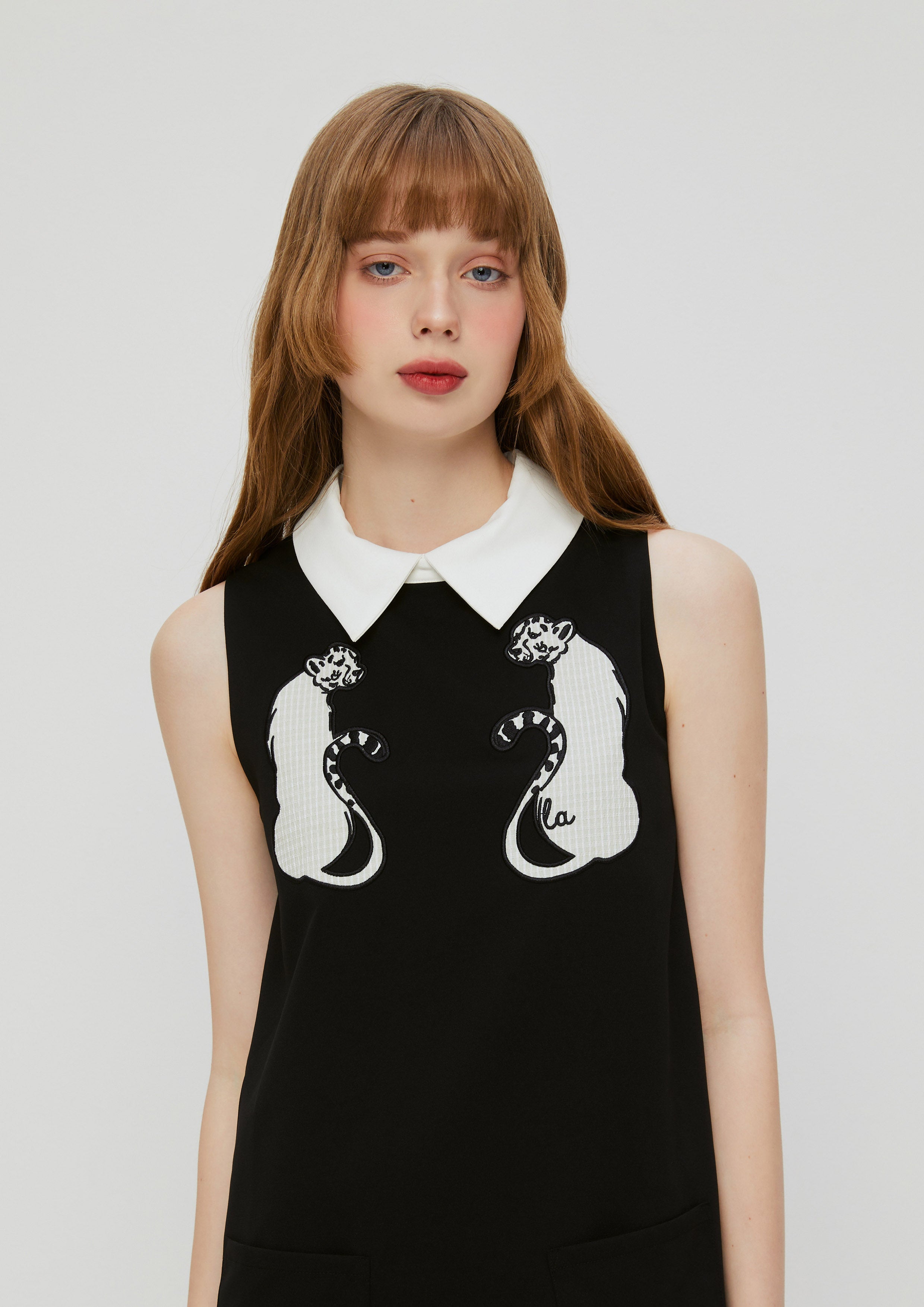 Leopard Patch Embroidery Mini Dress Wild Encounters