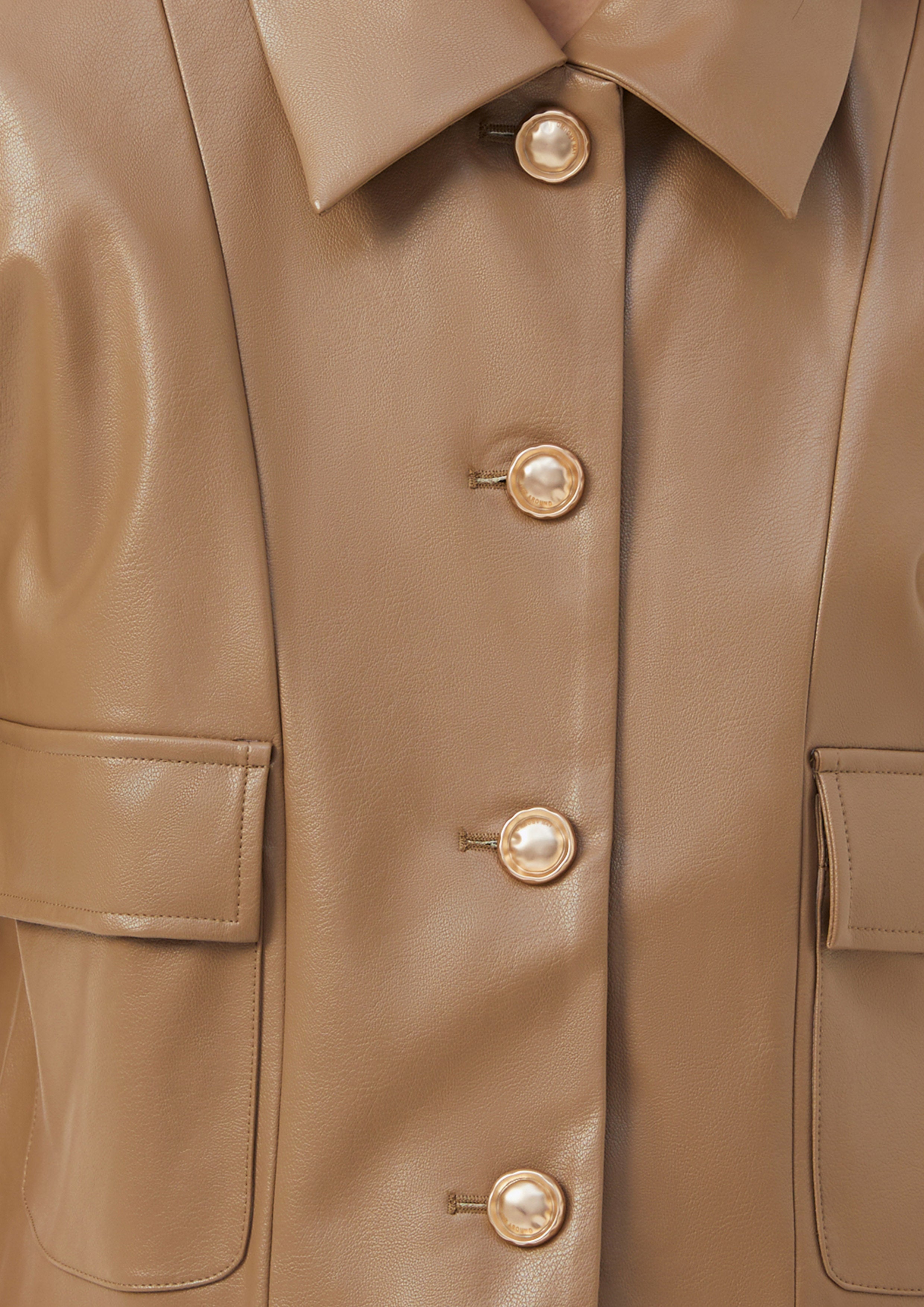 Cropped Faux Leather Shirt Posh Escapade