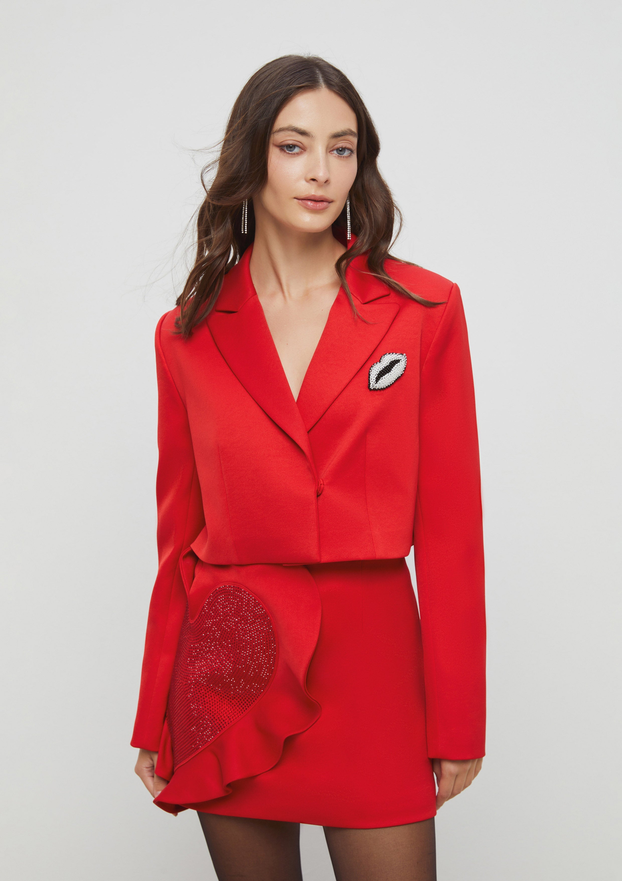 Suede Crop Blazer Echo