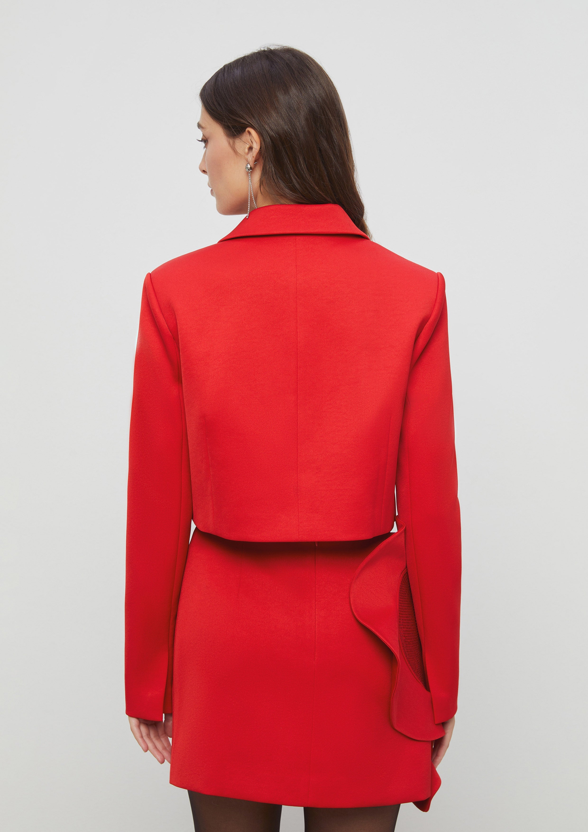 Suede Crop Blazer Echo