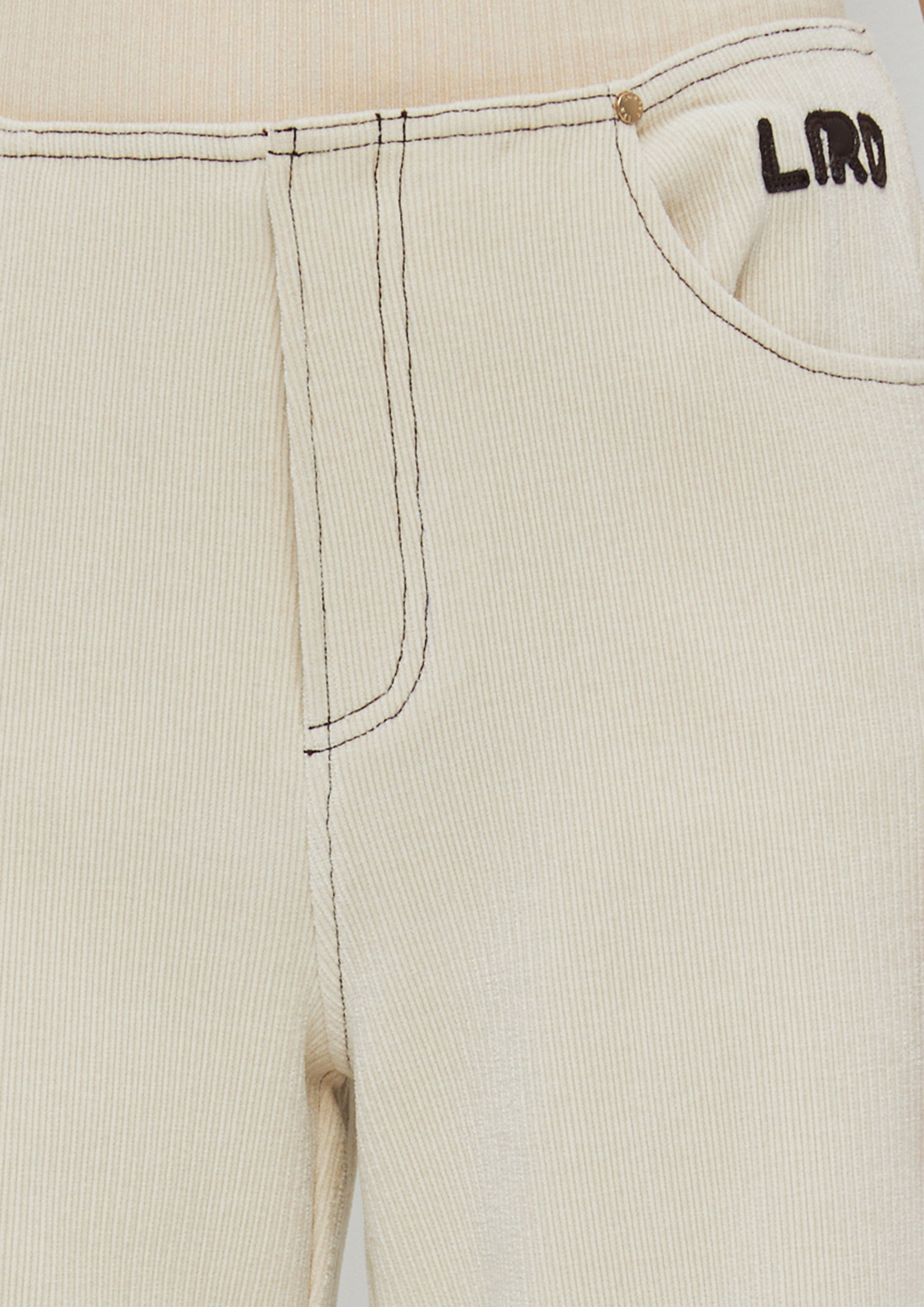 Corduroy Pants With Logo Leather Embroidery King Shere Khan
