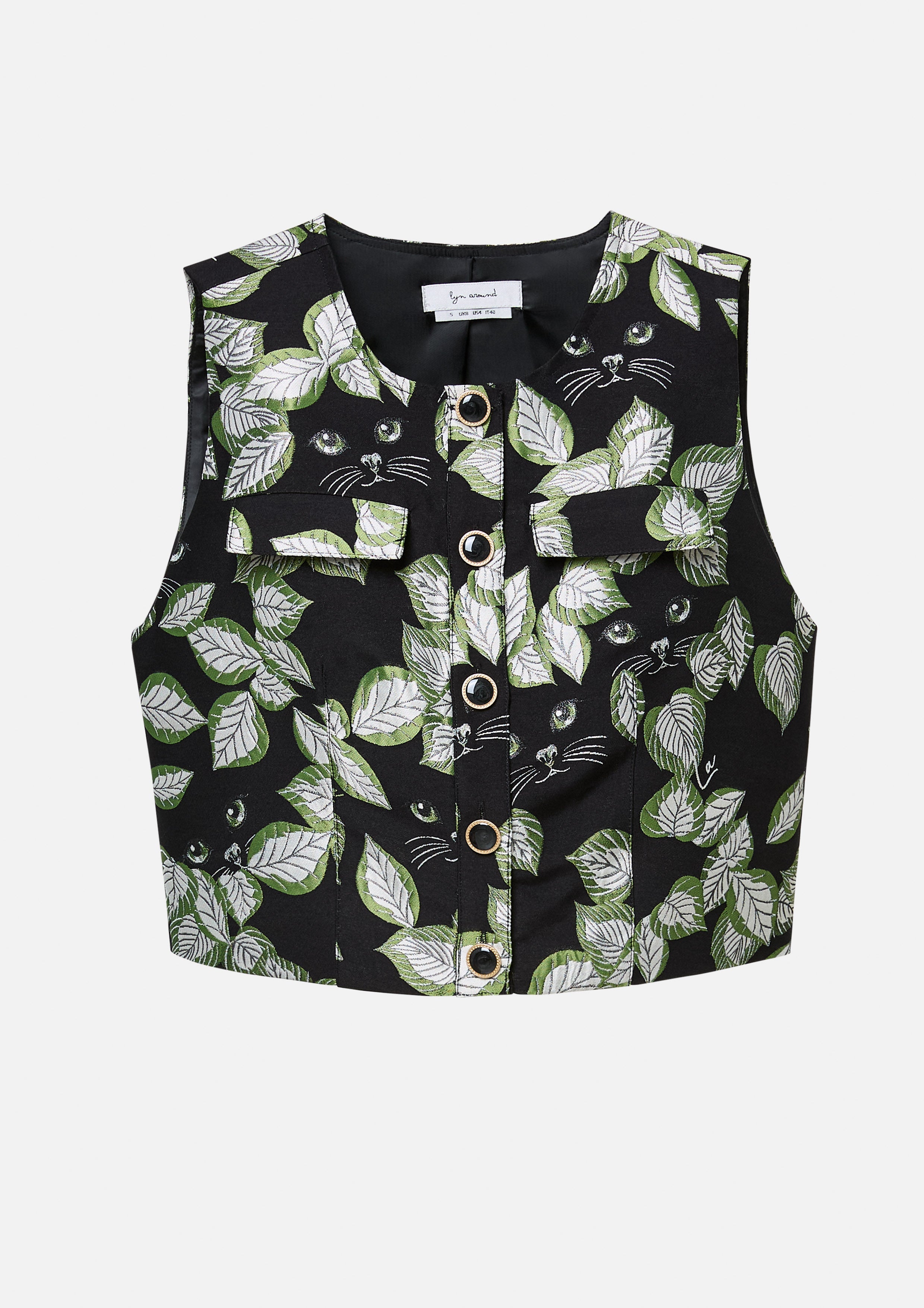 เสื้อครอปพิมพ์ลายใบไม้ คอลเลกชัน The Eyes of Jungle