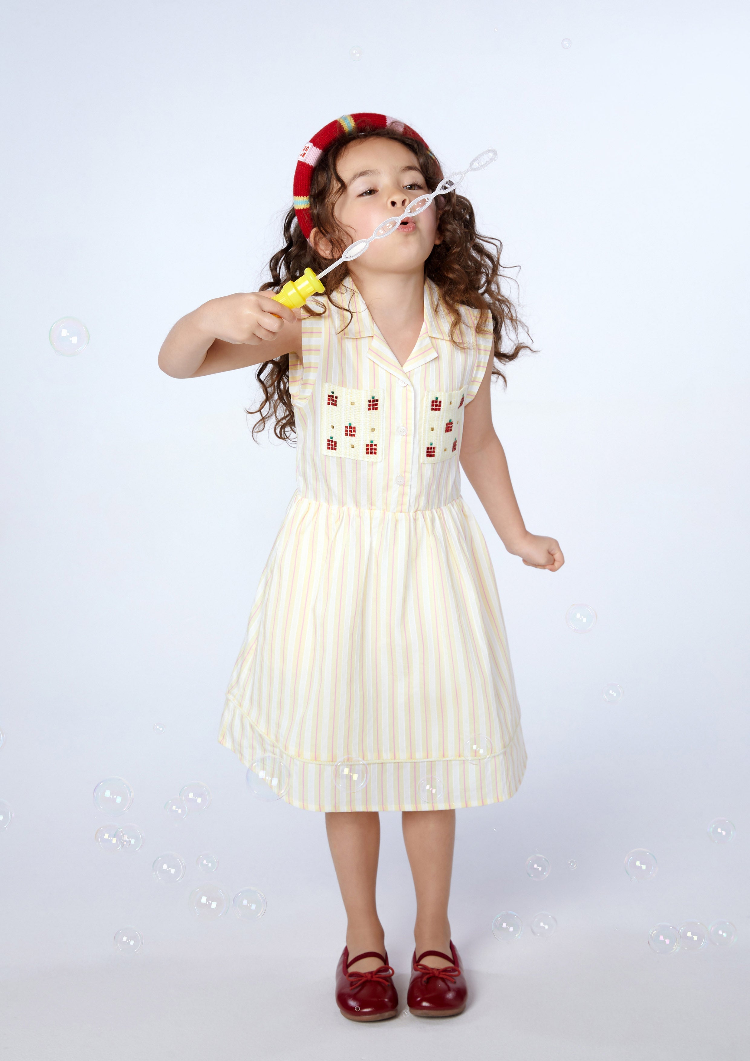 Stripe Dress With Patch Pocket For Mini Girl Adam's Lust