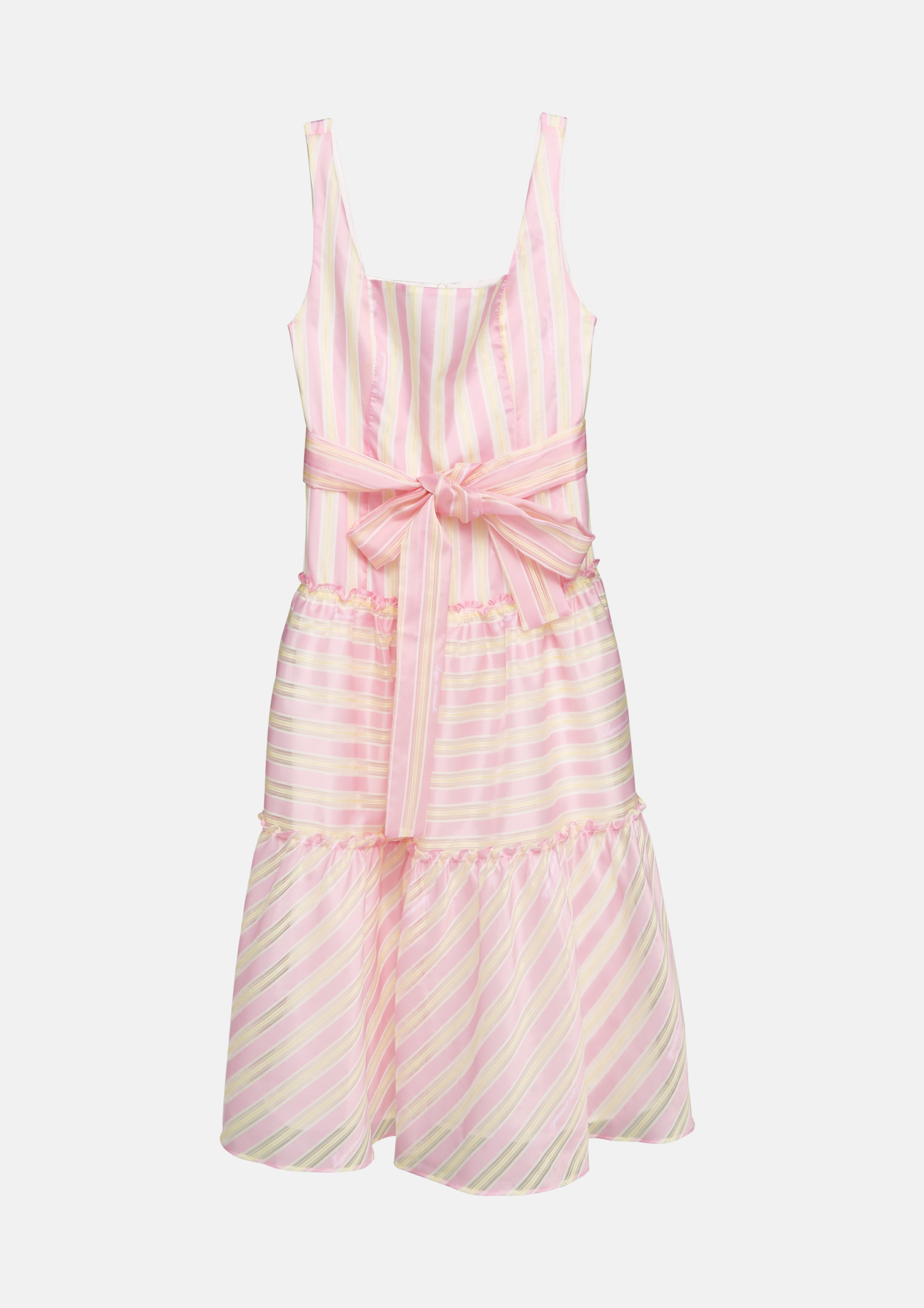 Satin Stripe Midi Dress Ndoto Field