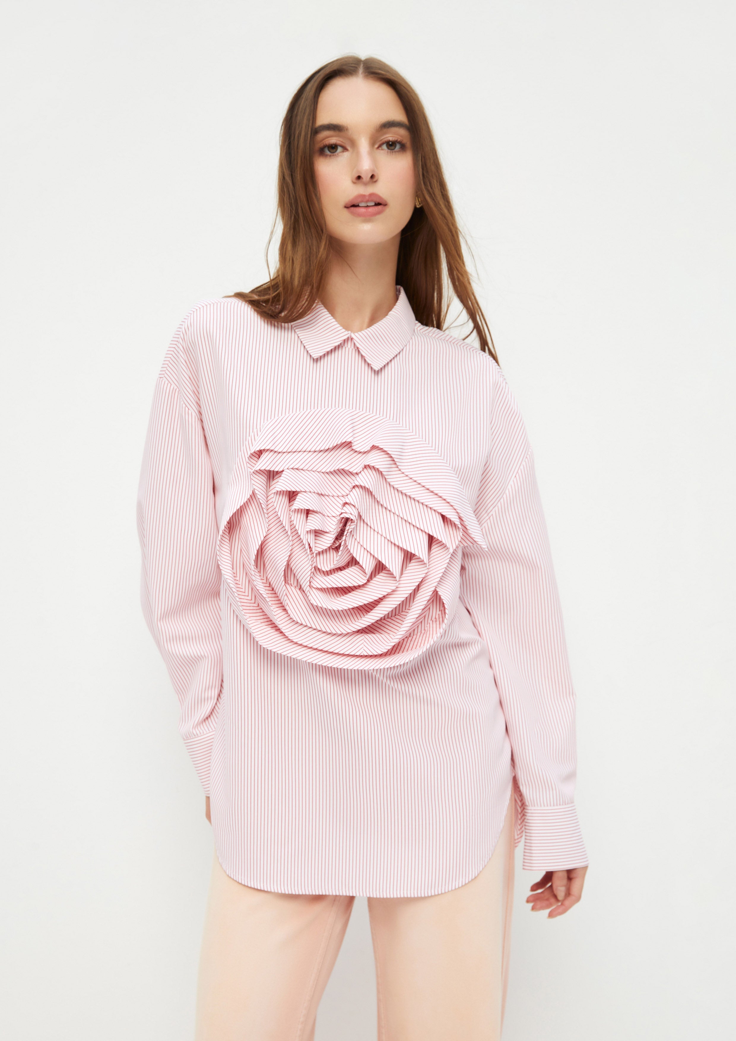Rose Stripe Long Sleeve Shirt Ndoto Field