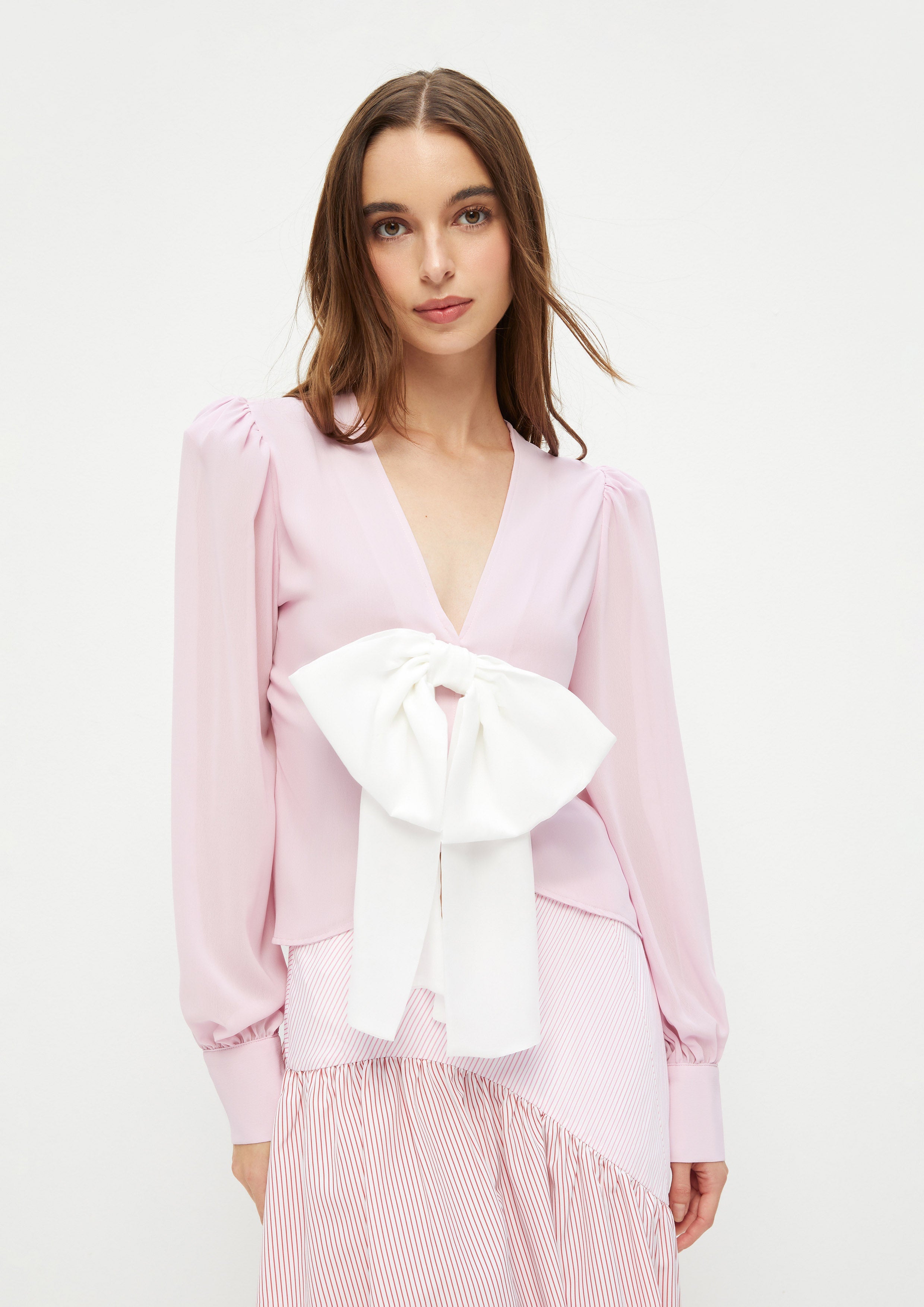 Bow Embellished Long Sleeve Blouse Ndoto Field