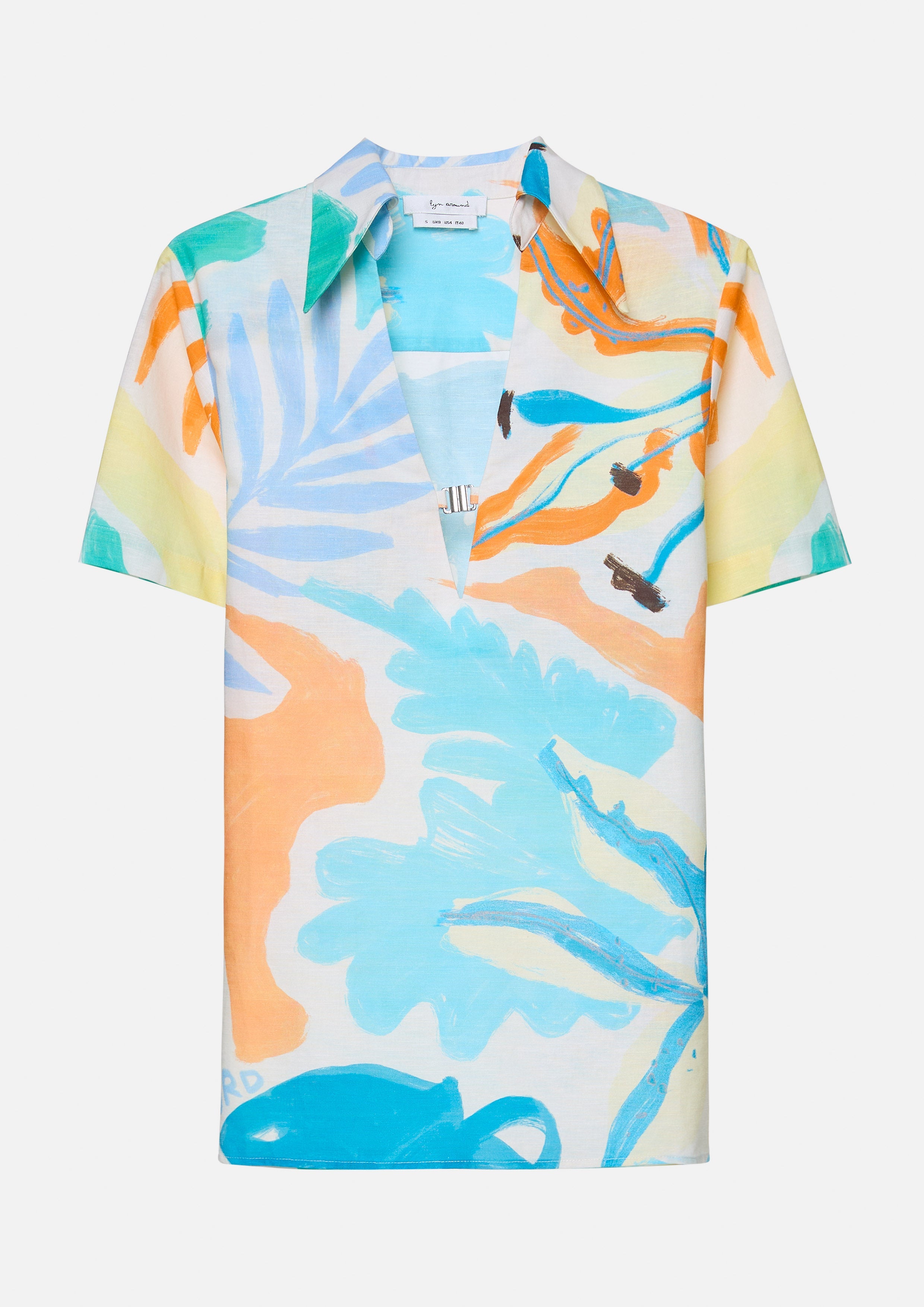 เสื้อแขนสั้นผ้าลินินพิมพ์ลายใบไม้ คอลเลกชัน Enchaned Forest