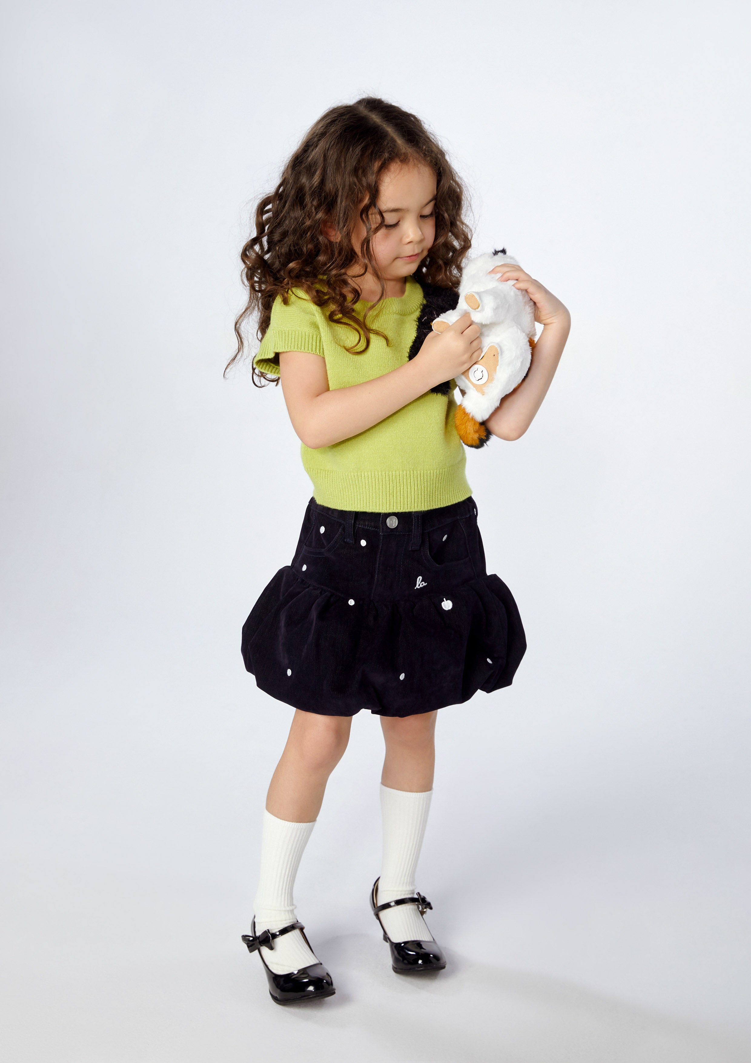 Polkadot Balloon Denim Skirt For Girl Don't Call It Cute