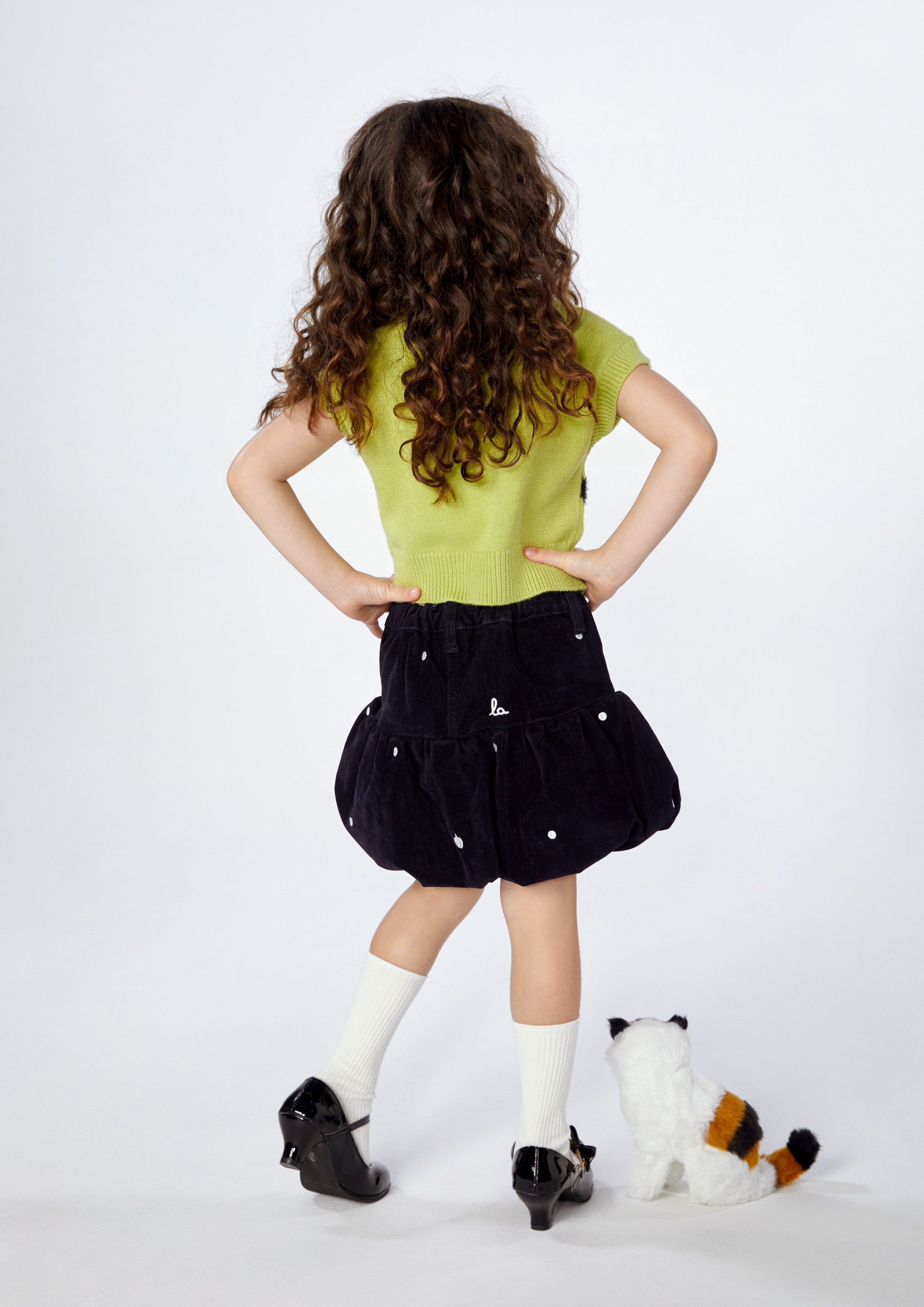 Polkadot Balloon Denim Skirt For Girl Don't Call It Cute