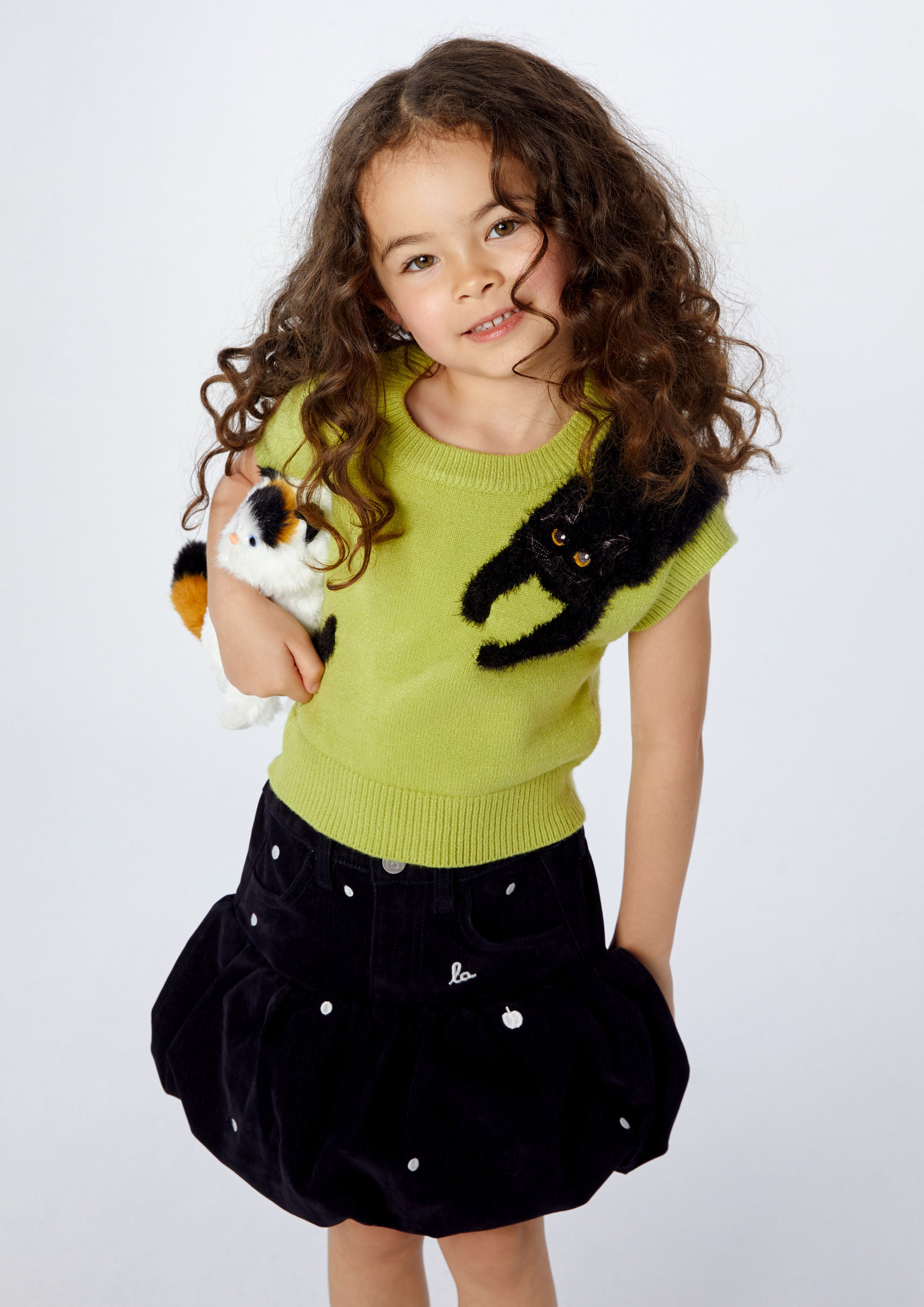 Black Cat Embroidery Crop Top For Girl The Eyes of Jungle