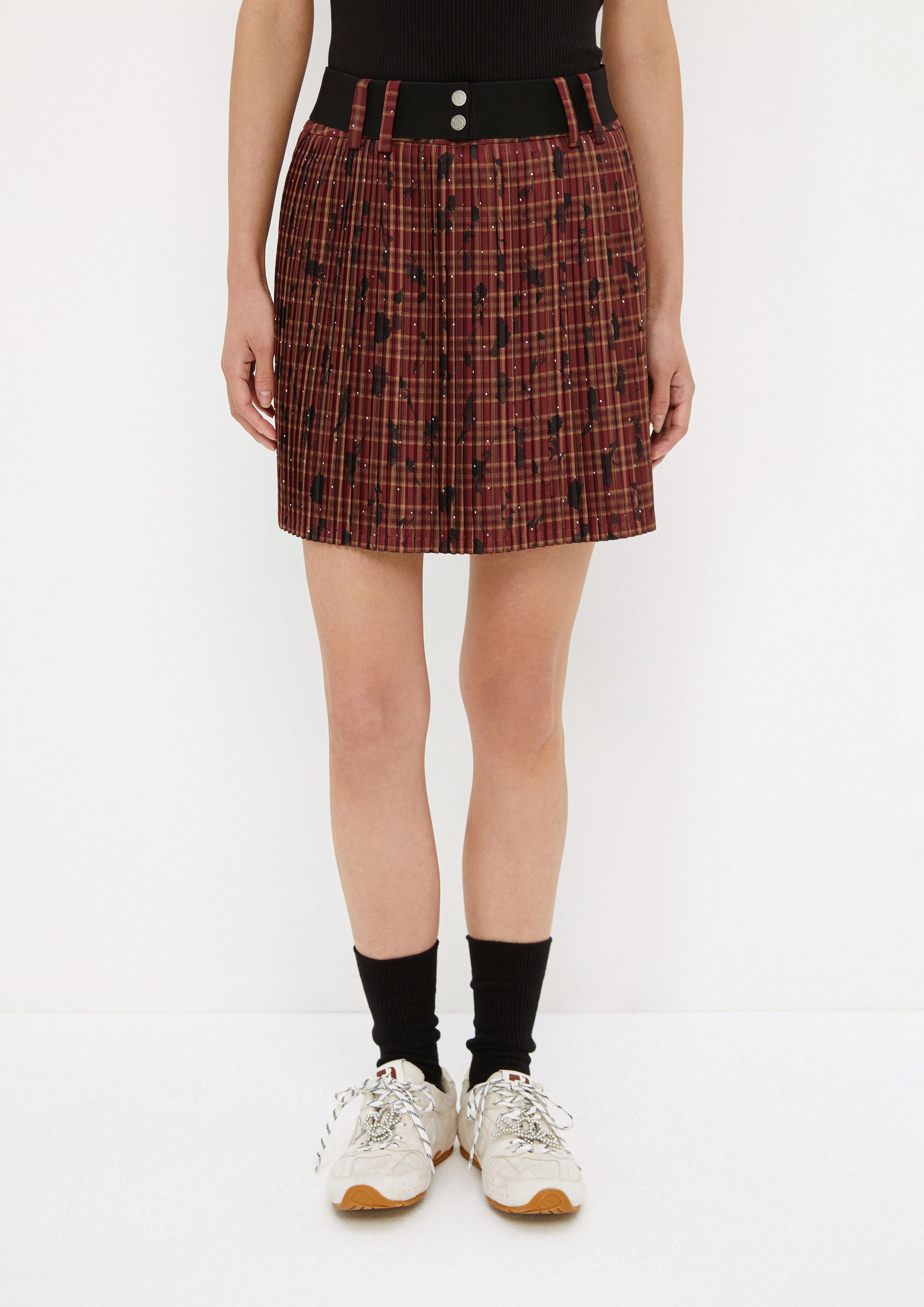 Print Seersucker Mini Skirt Drowning In Love