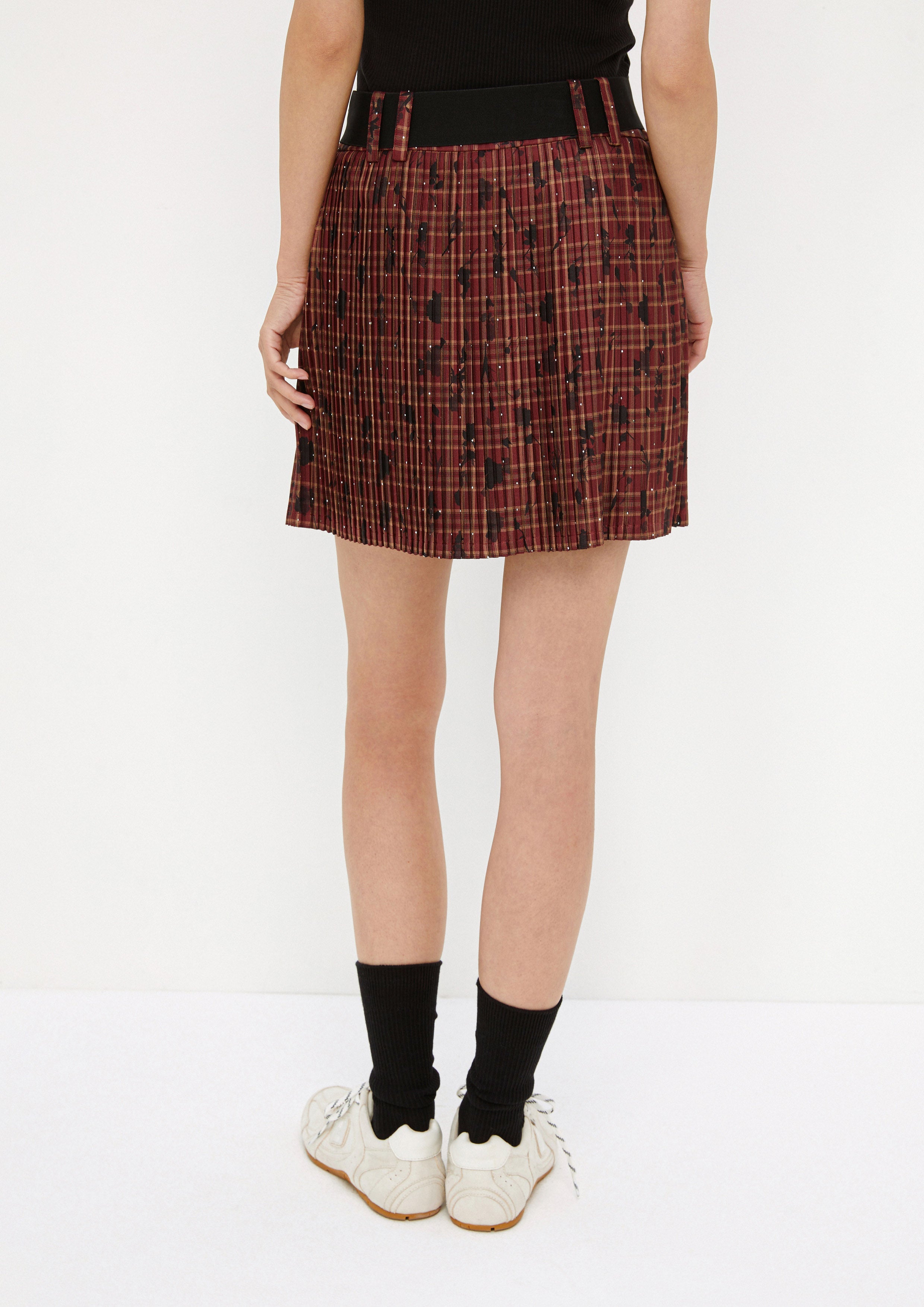 Print Seersucker Mini Skirt Drowning In Love