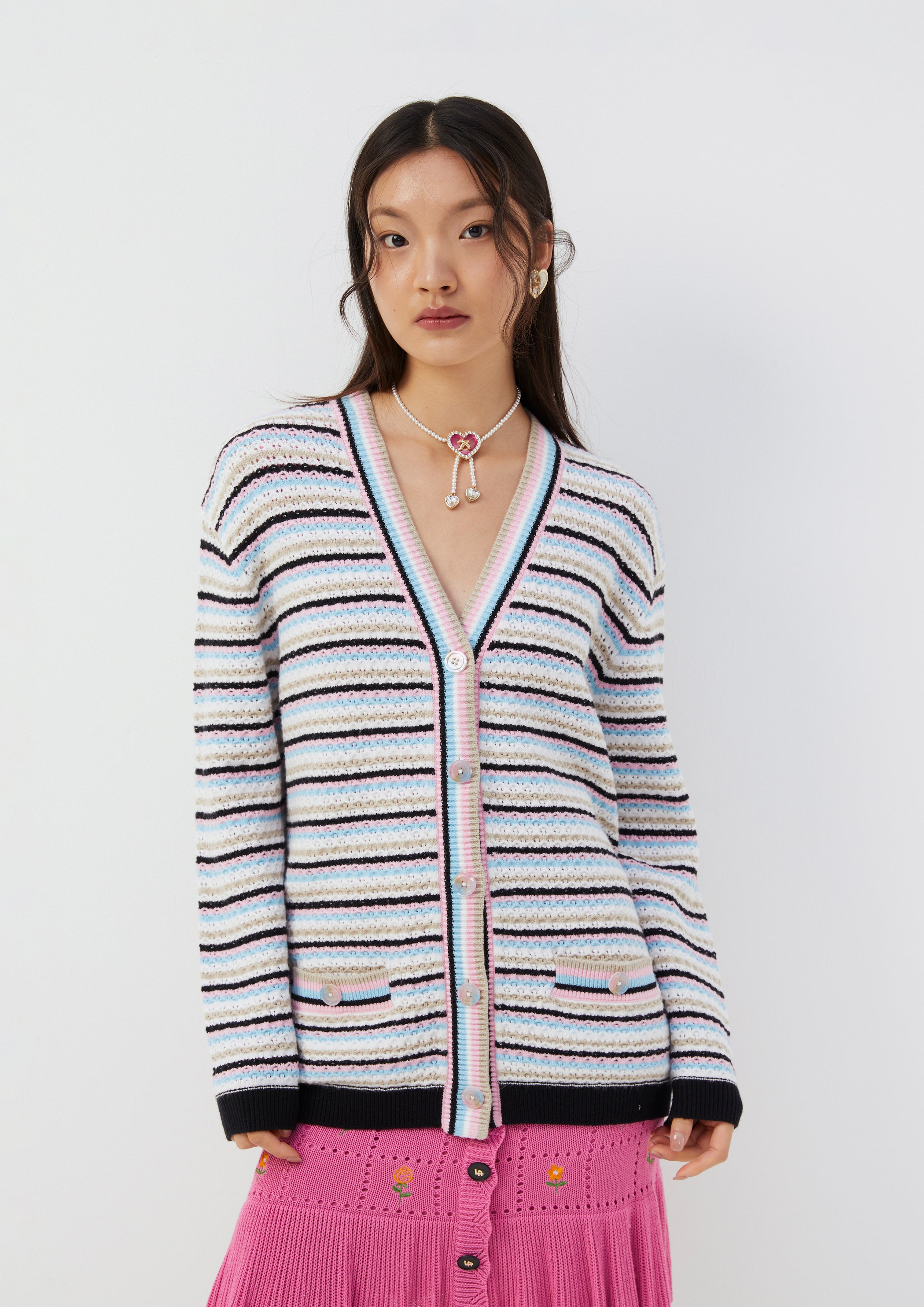 Striped Button Cardigan