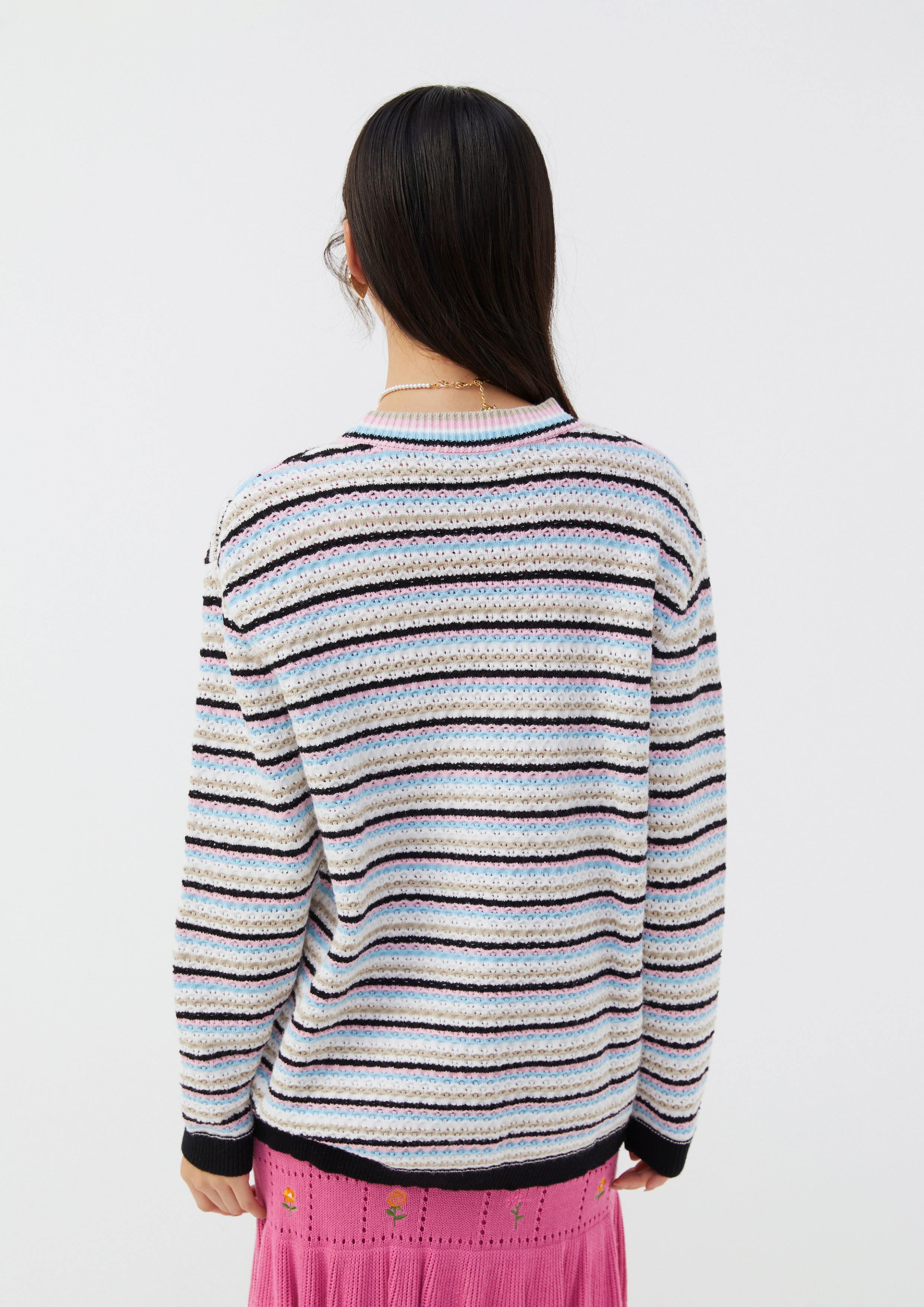Striped Button Cardigan