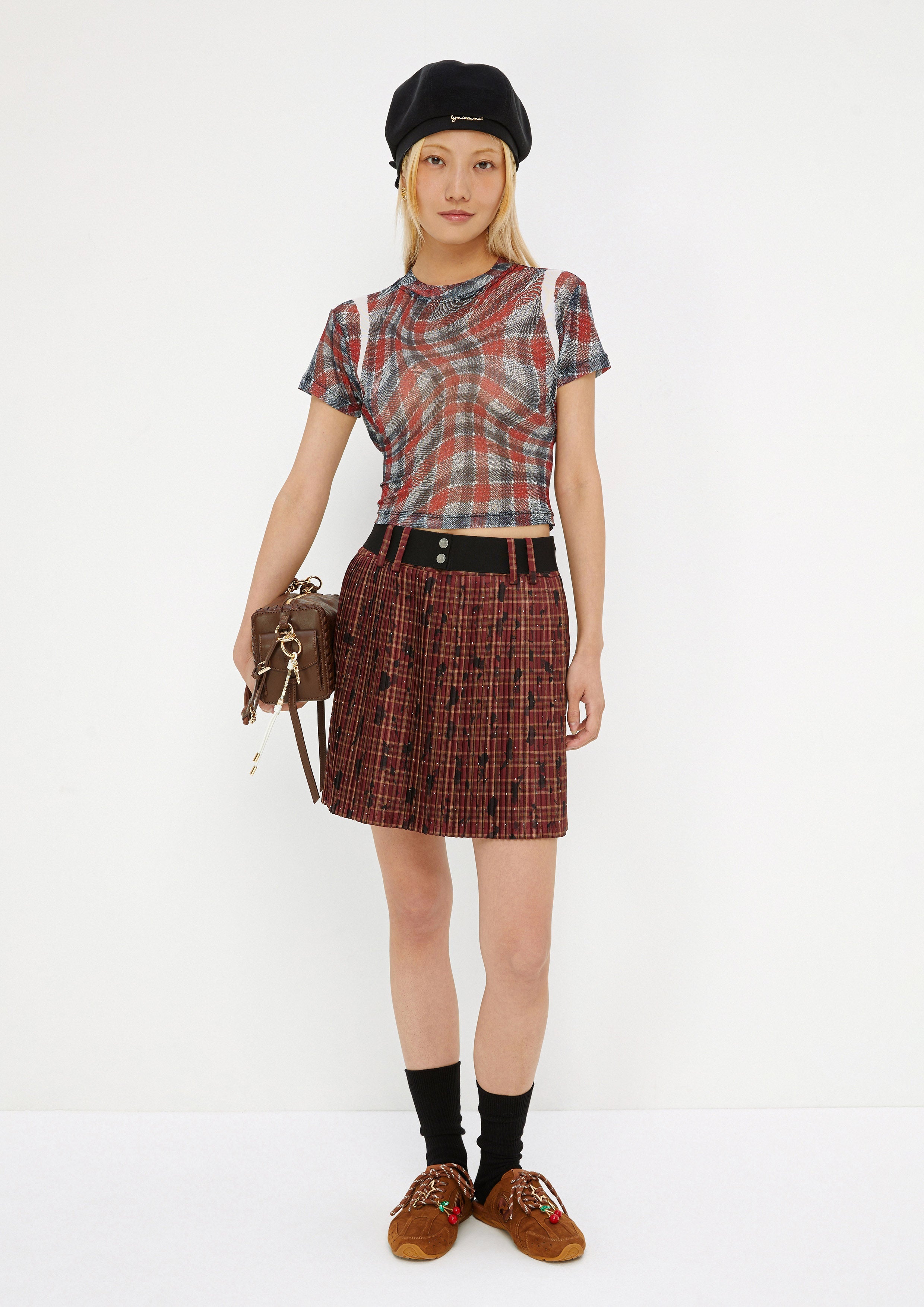 Print Sheer Short Sleeve Top Drowning In Love