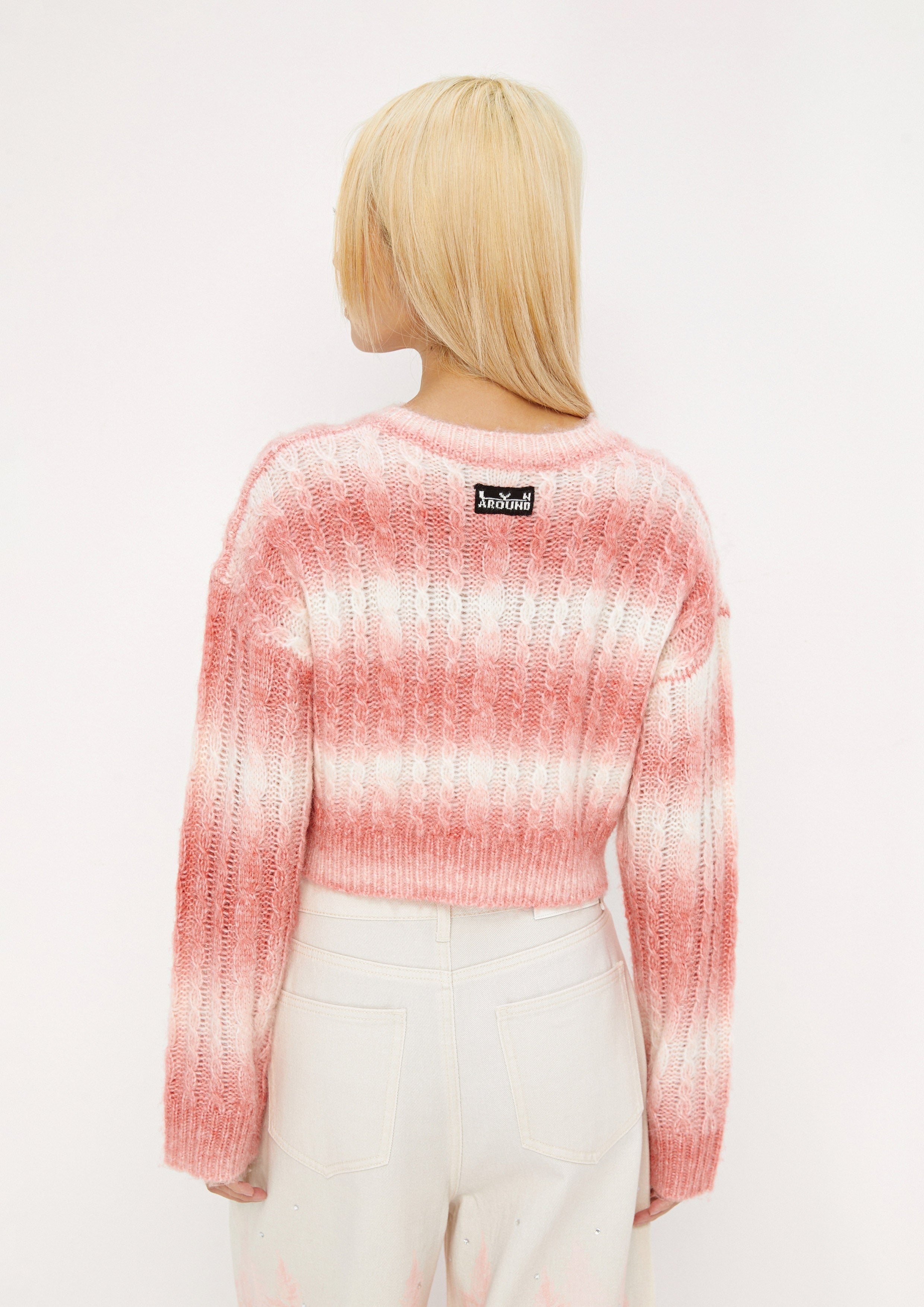 Faded Stripe Knitted Top Drowning In Love