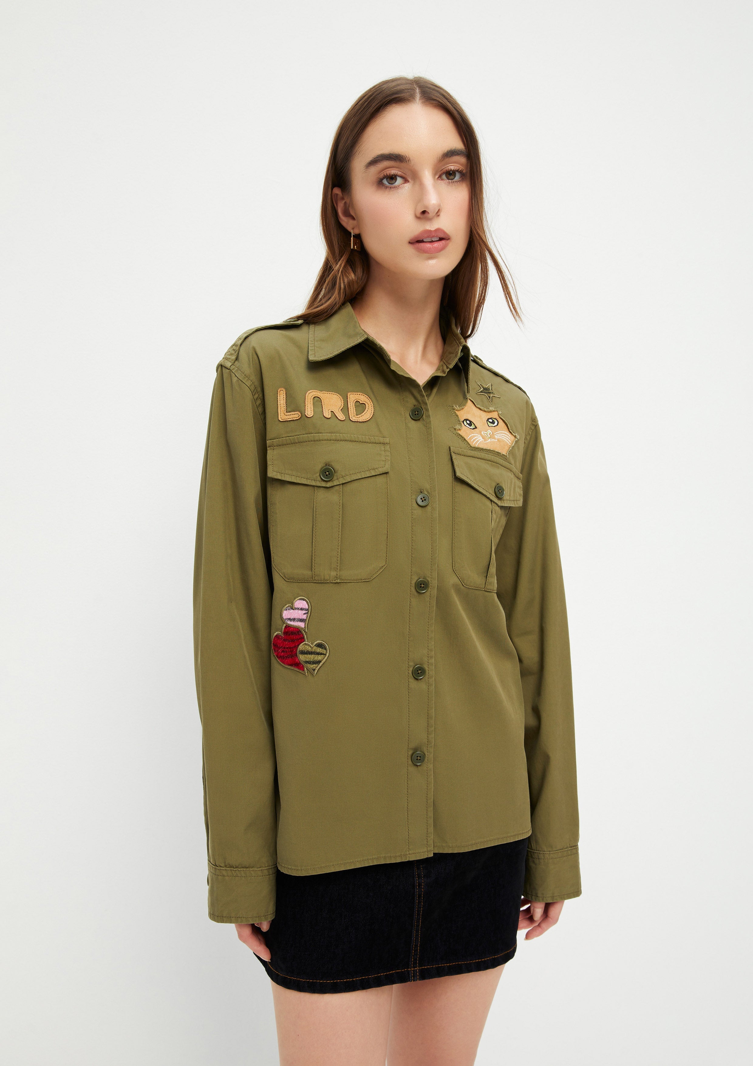 Patch Long Sleeve Shirt The Eyes of Jungle