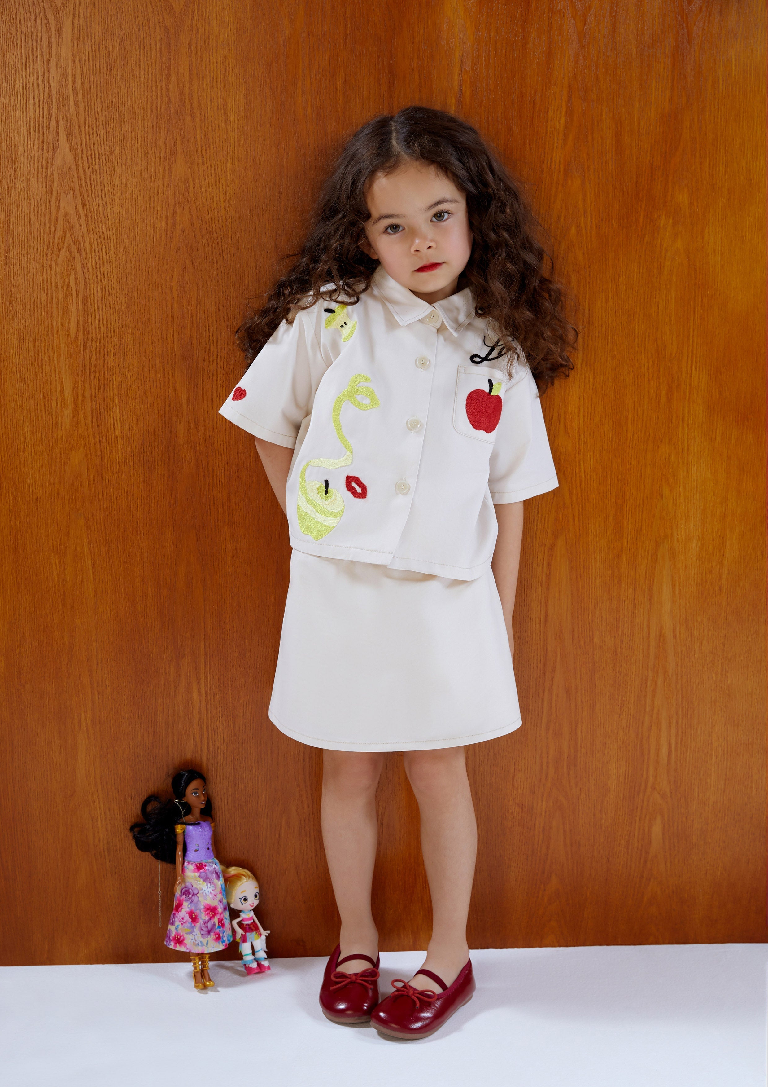 Embroidery Shirt With Skirt Set For Mini Girl Adam's Lust