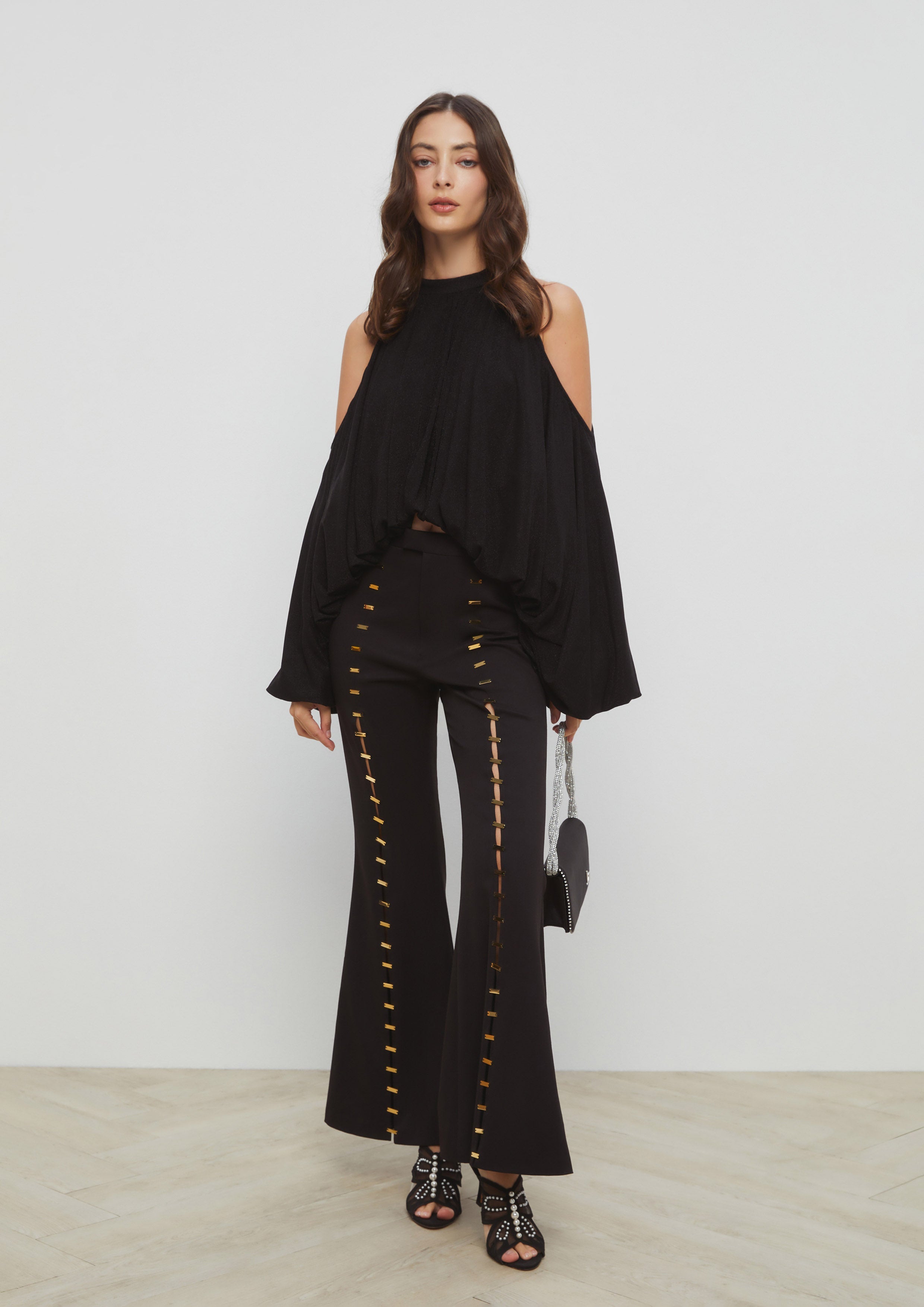 Glitter Cold Shoulder Top Gladiator