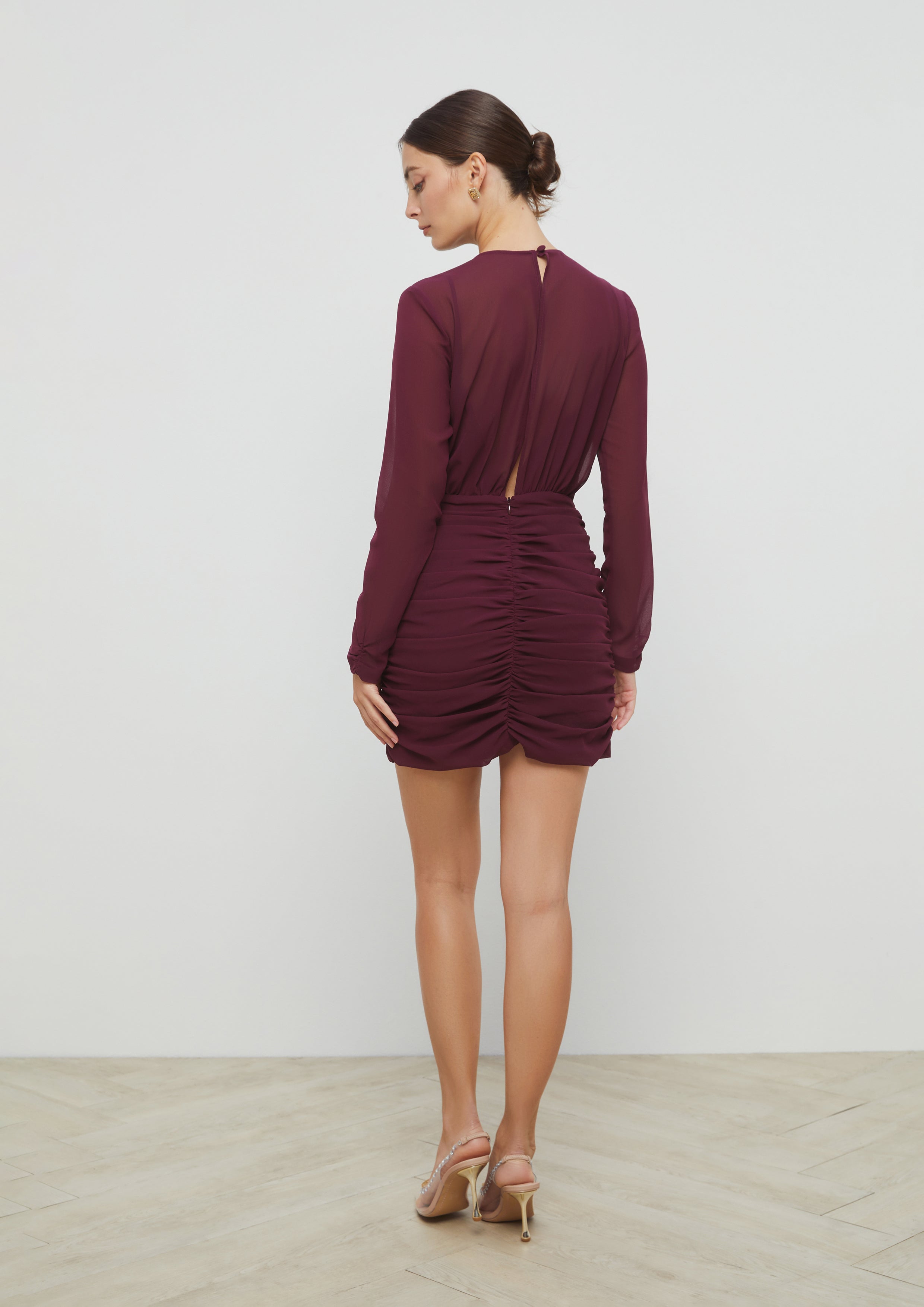 Ruched Skirt Mini Dress Twilight Odyssey