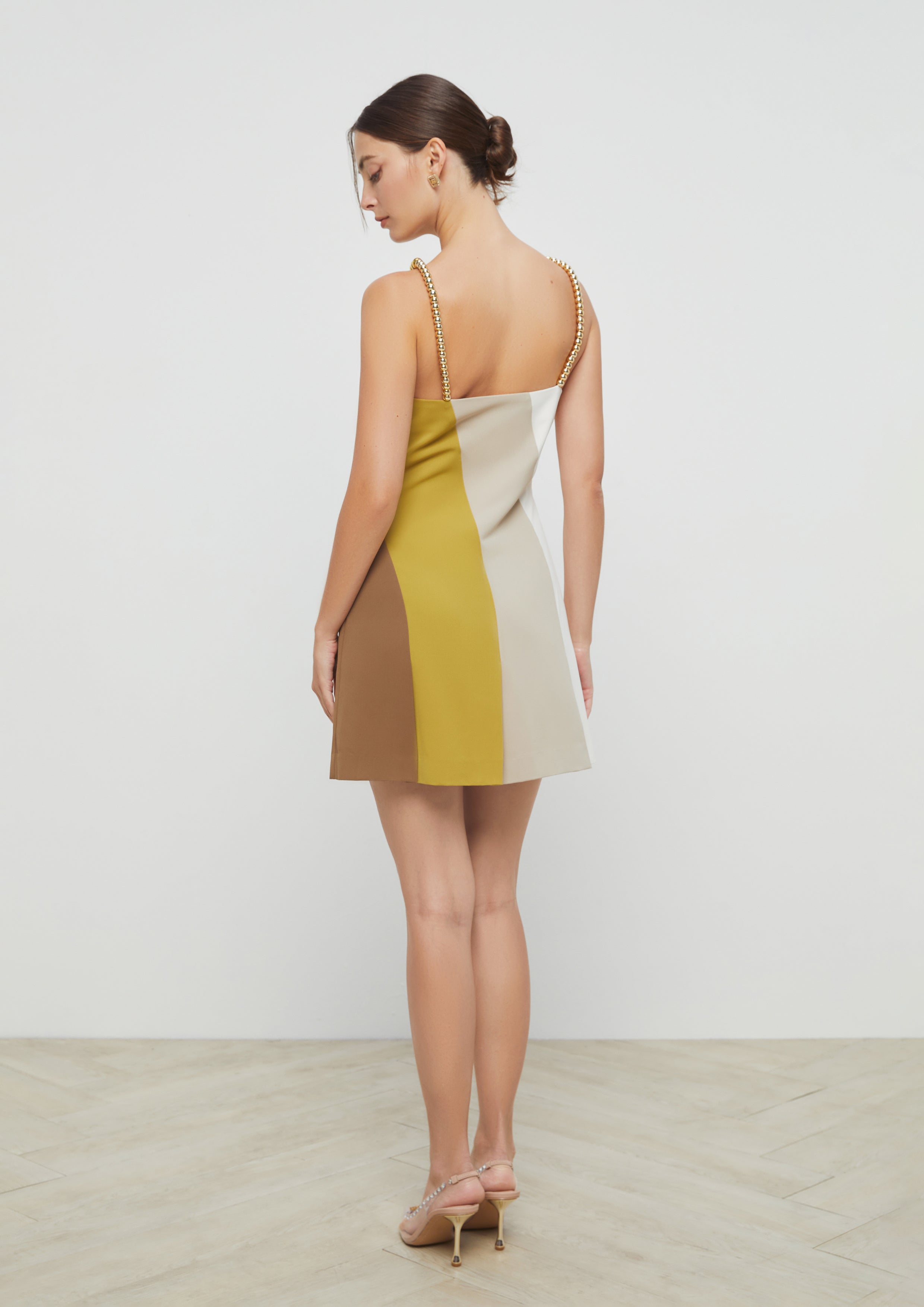Round Chain Halter Mini Dress Twilight Odyssey
