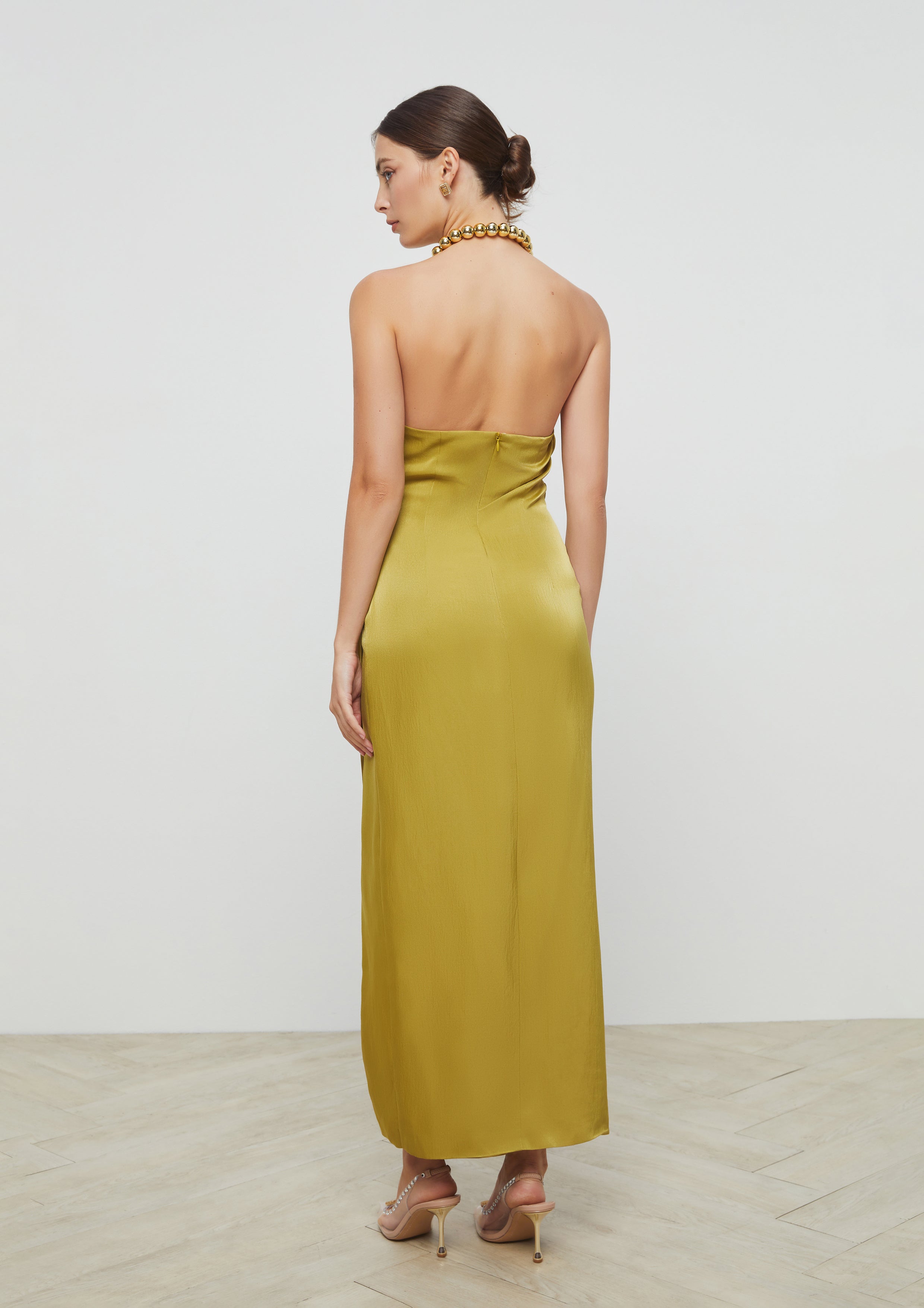 Satin Chain Halter Dress Twilight Odyssey