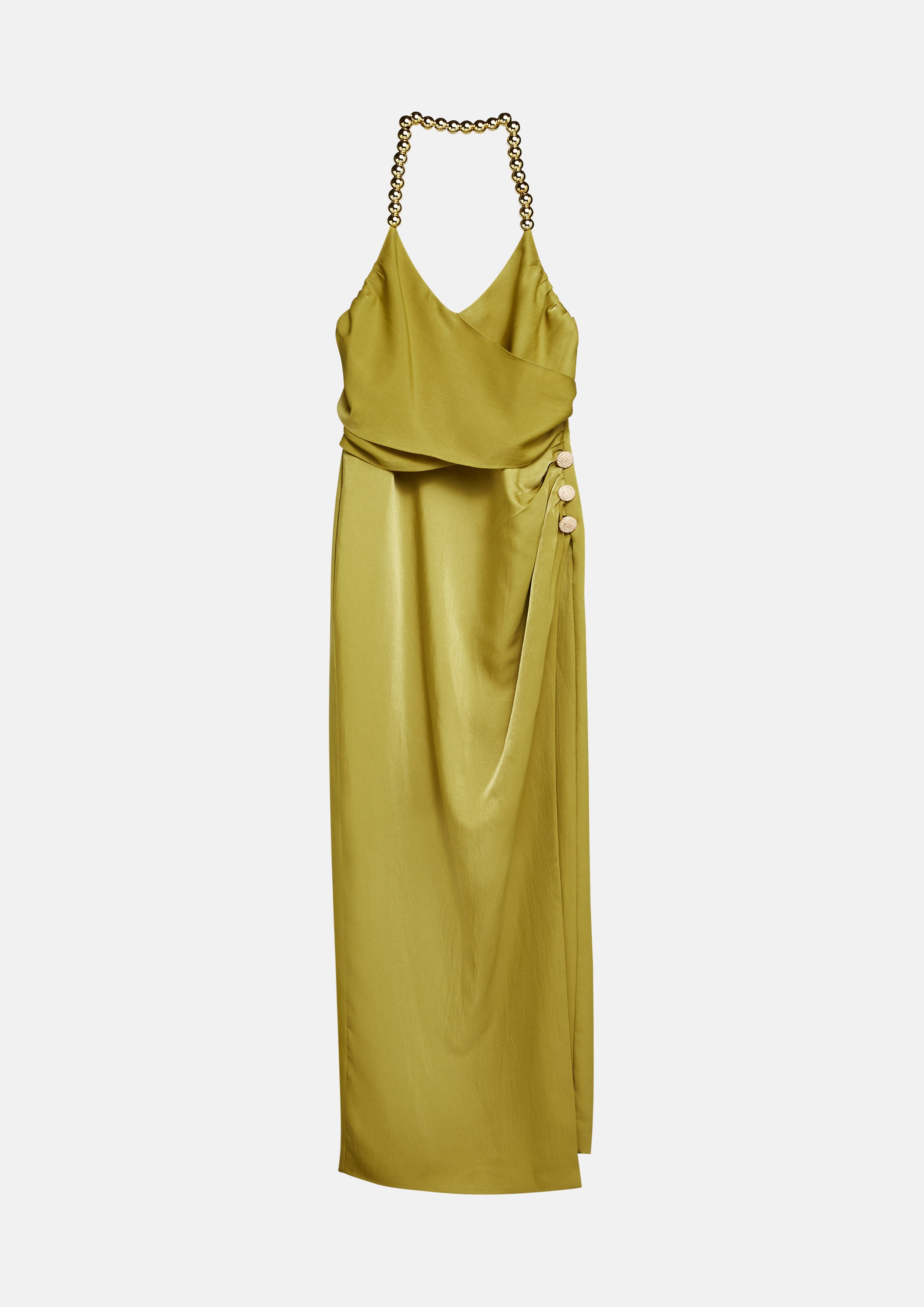 Satin Chain Halter Dress Twilight Odyssey