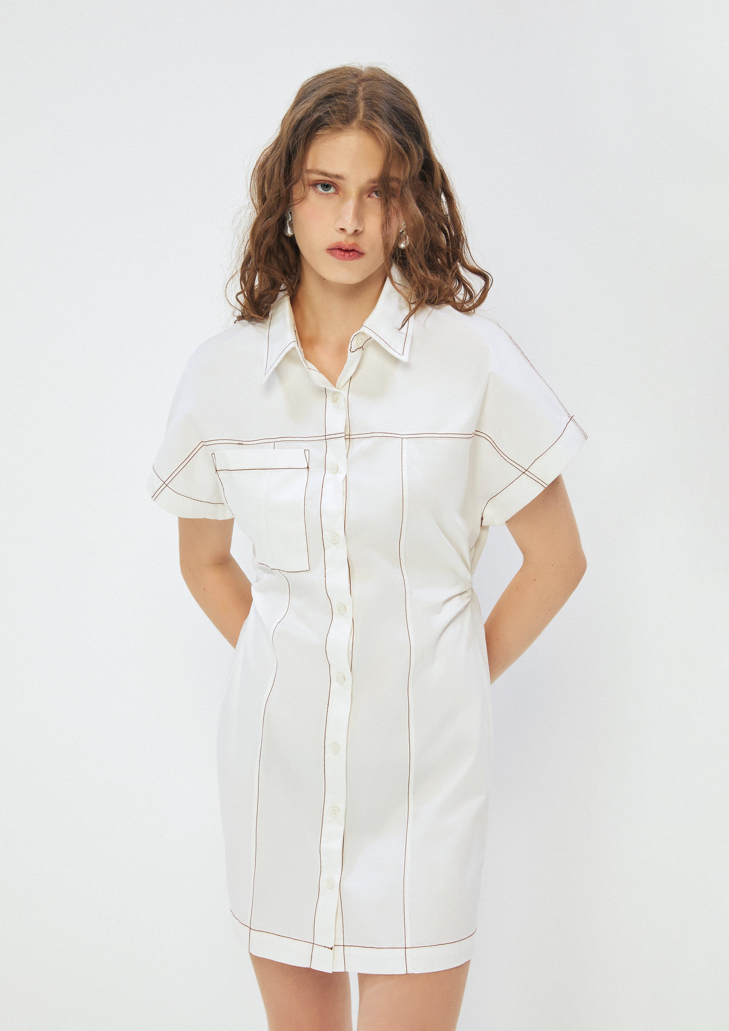 Stitching Short Sleeve Shirtdress Africa's Finest