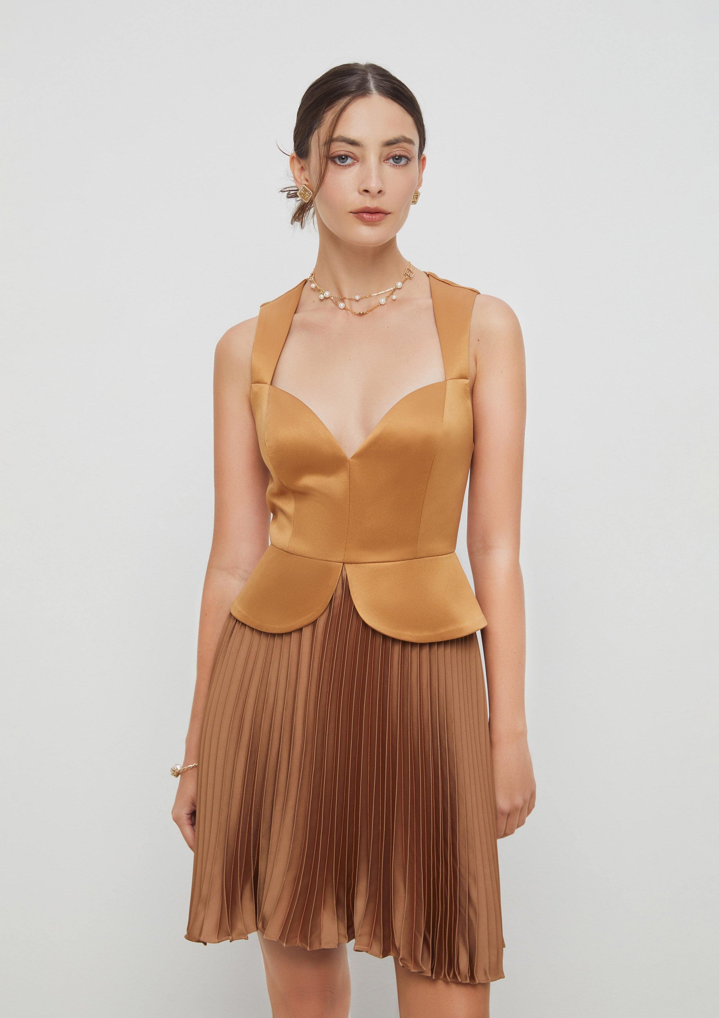 Pleated Skirt Mini Dress Eclipse Garden