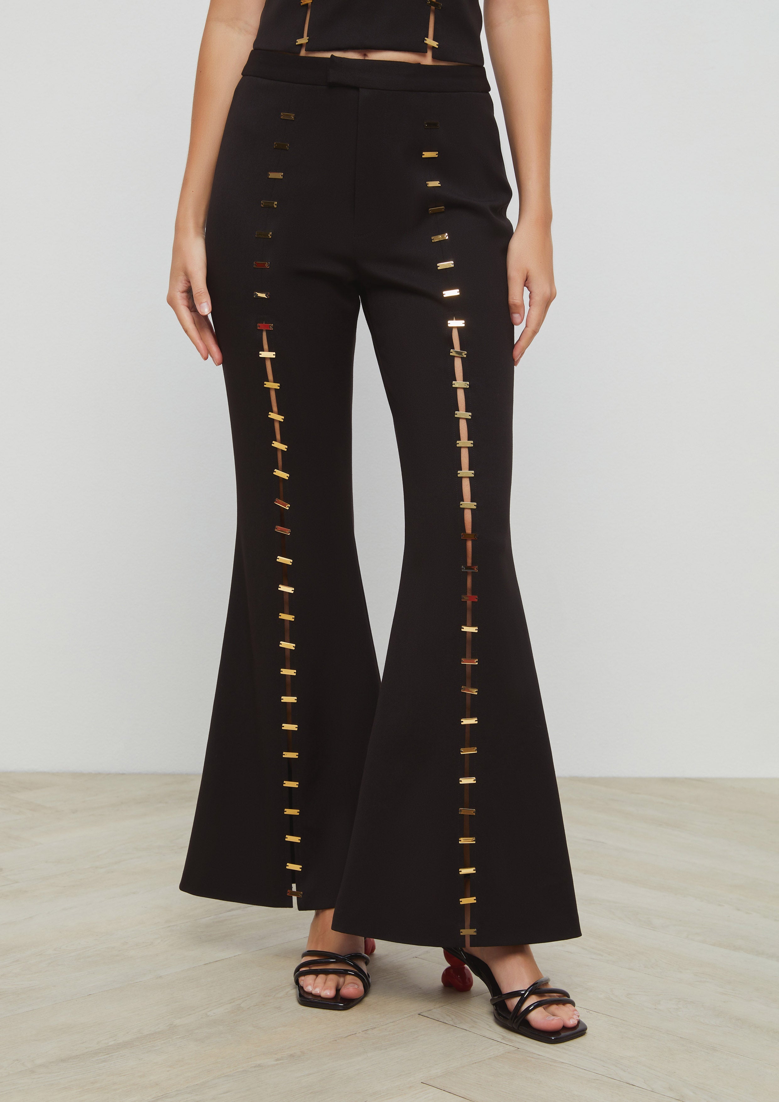 Front Slit With Pins Pants Eclipse Garden