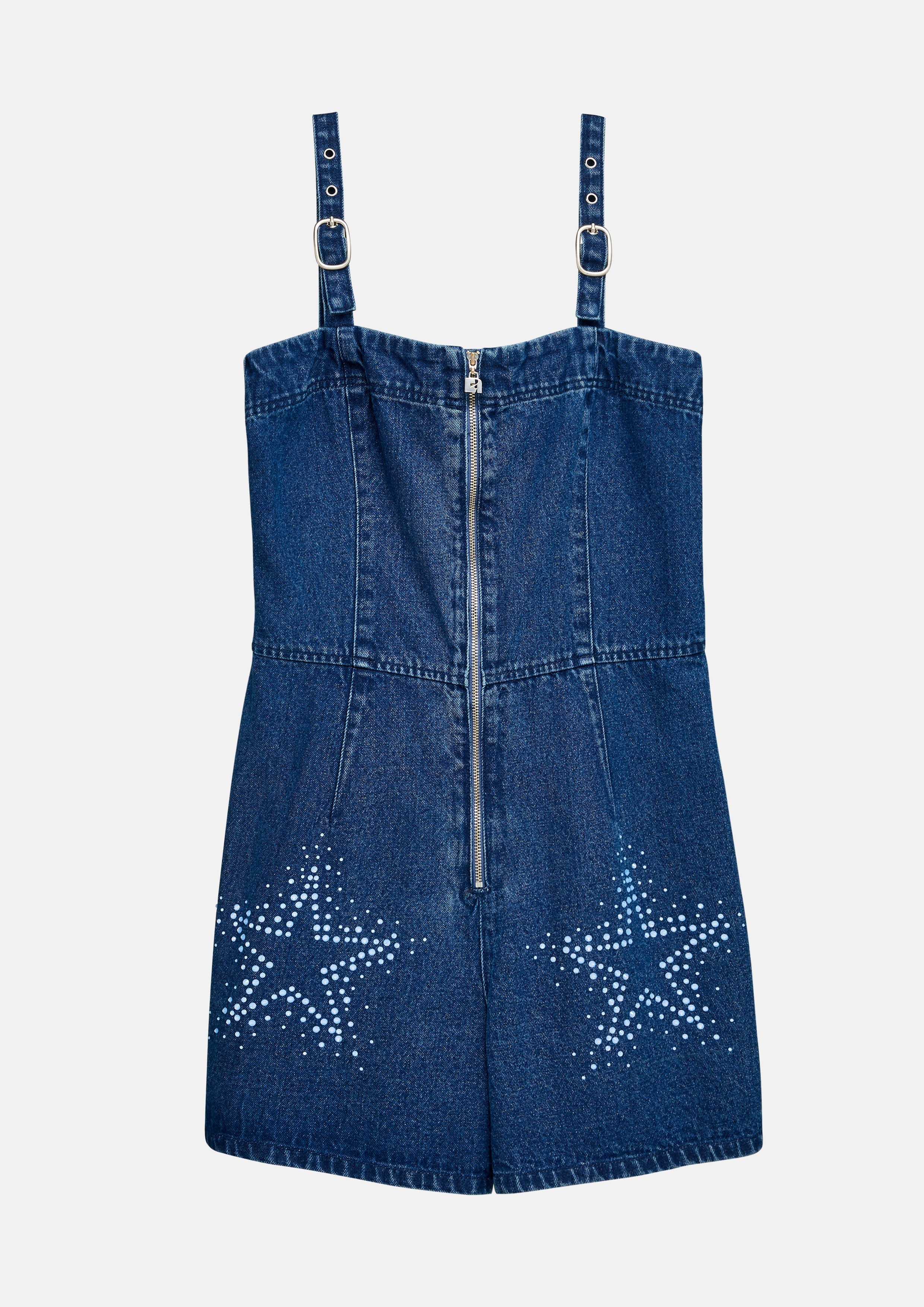 Denim Strap Romper Sparkling Stars